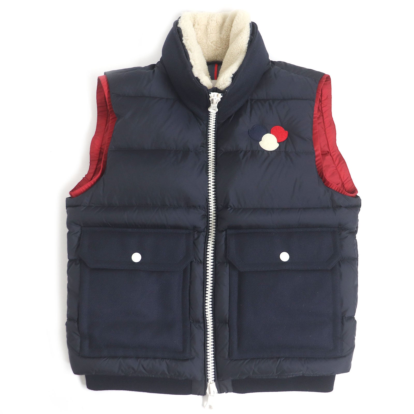 Moncler AUBE GILET Nylon Down Vest Navy