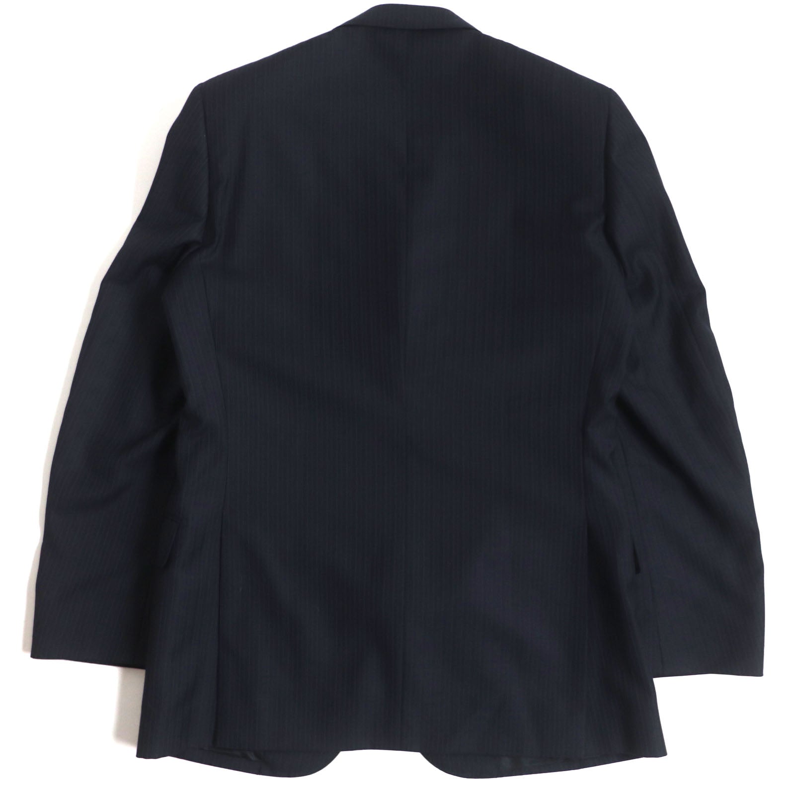 Salvatore Ferragamo Wool Stripe Logo Jacket Navy