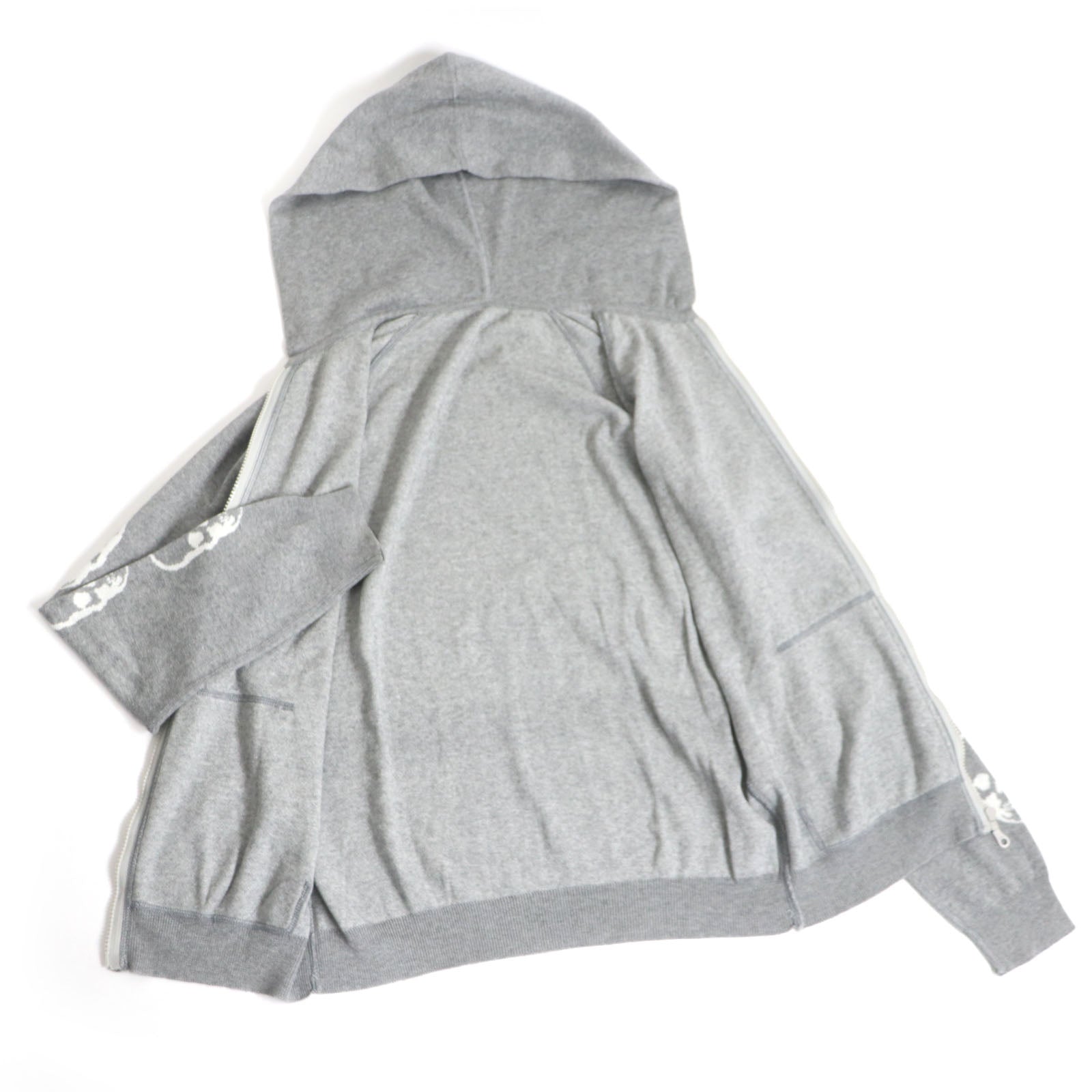 Lucien Pellat-Finet Skull Zip-Up Knit Hoodie Gray M