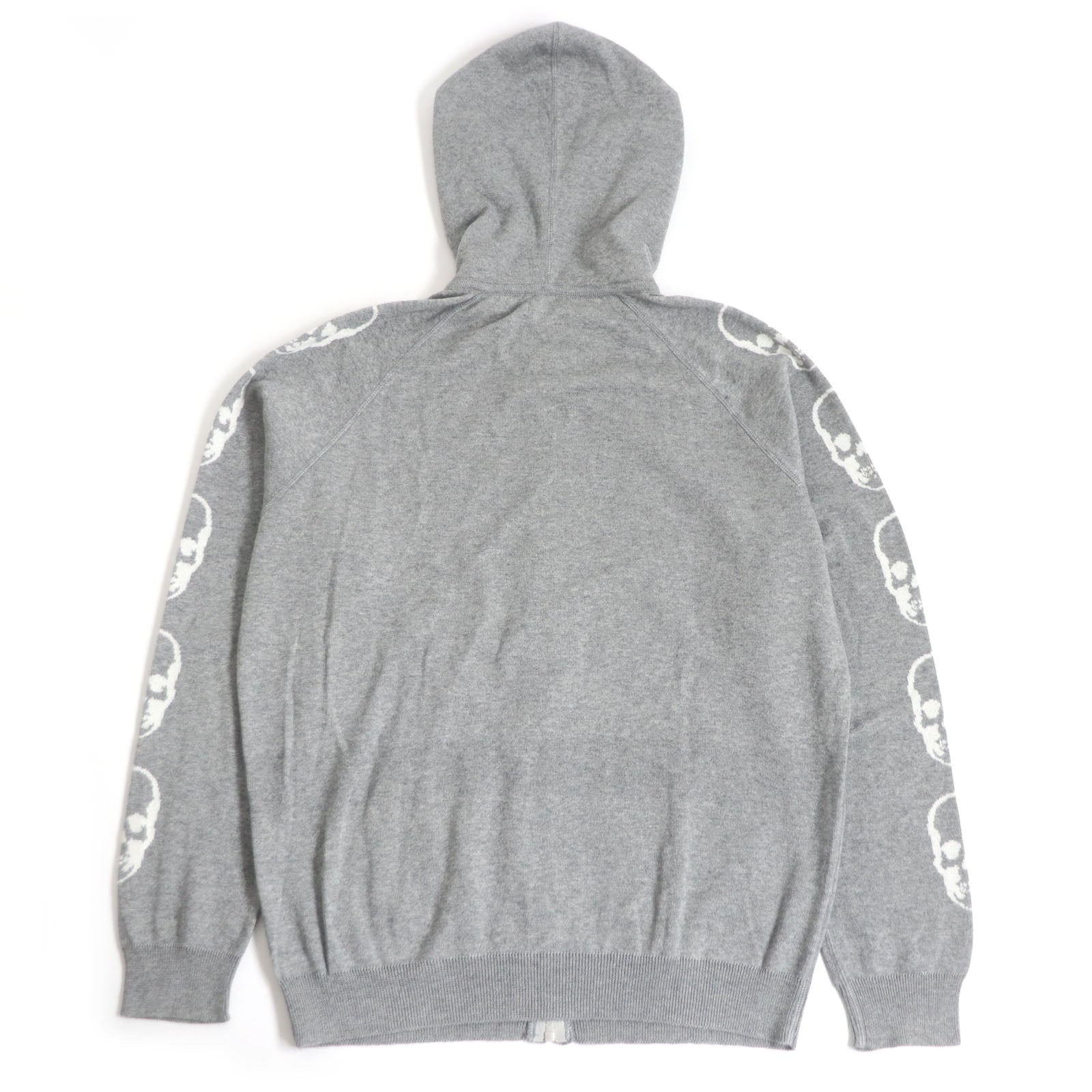 Lucien Pellat-Finet Skull Zip-Up Knit Hoodie Gray M