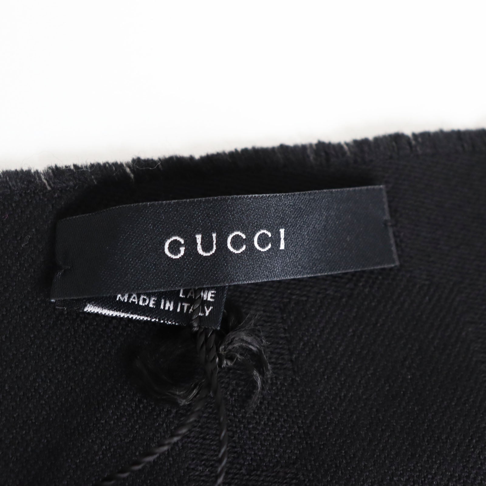 GUCCI Wool GG Pattern Scarf Black