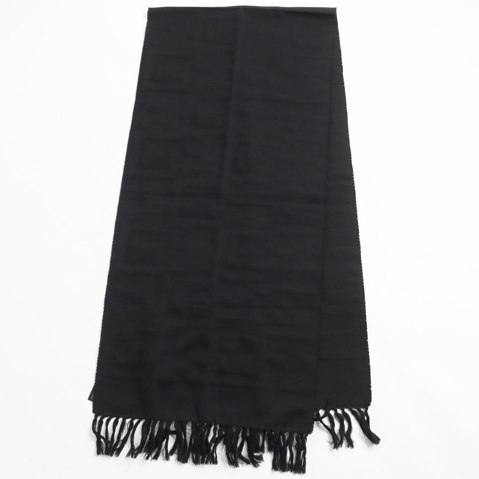 GUCCI Wool GG Pattern Scarf Black