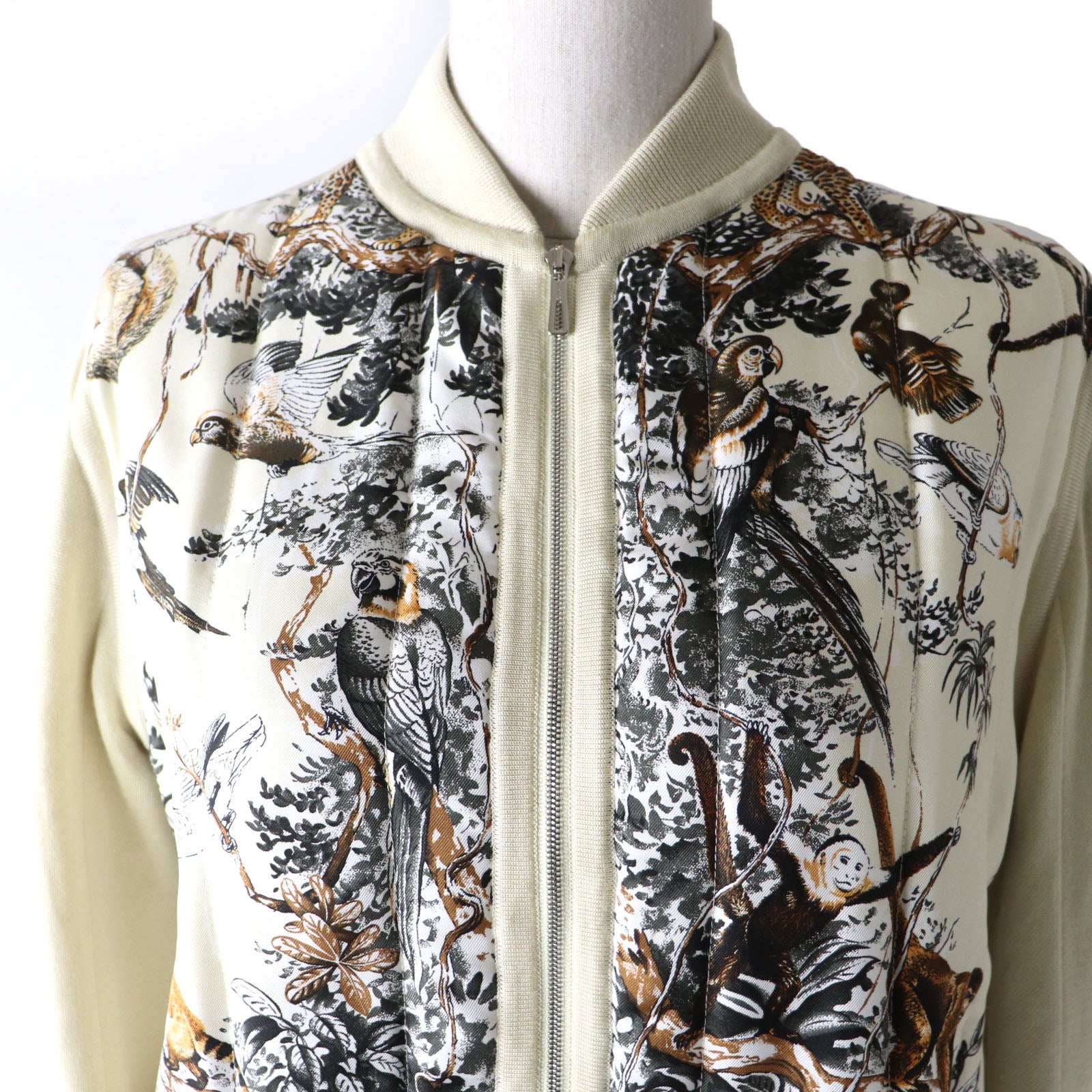 HERMES Silk Cashmere Animal Pattern Jacket