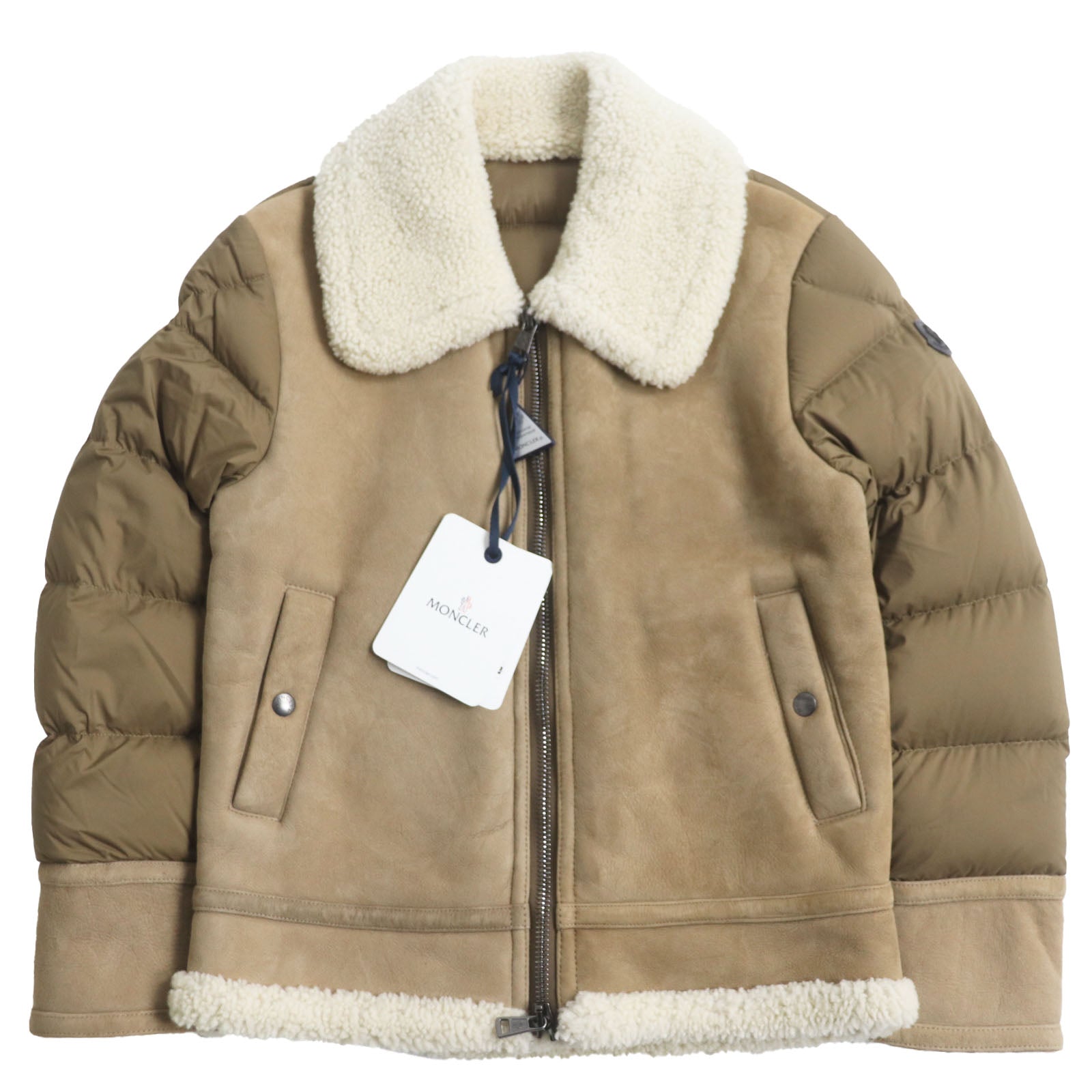 Moncler CURVAL Mouton Nylon Down Jacket Brown