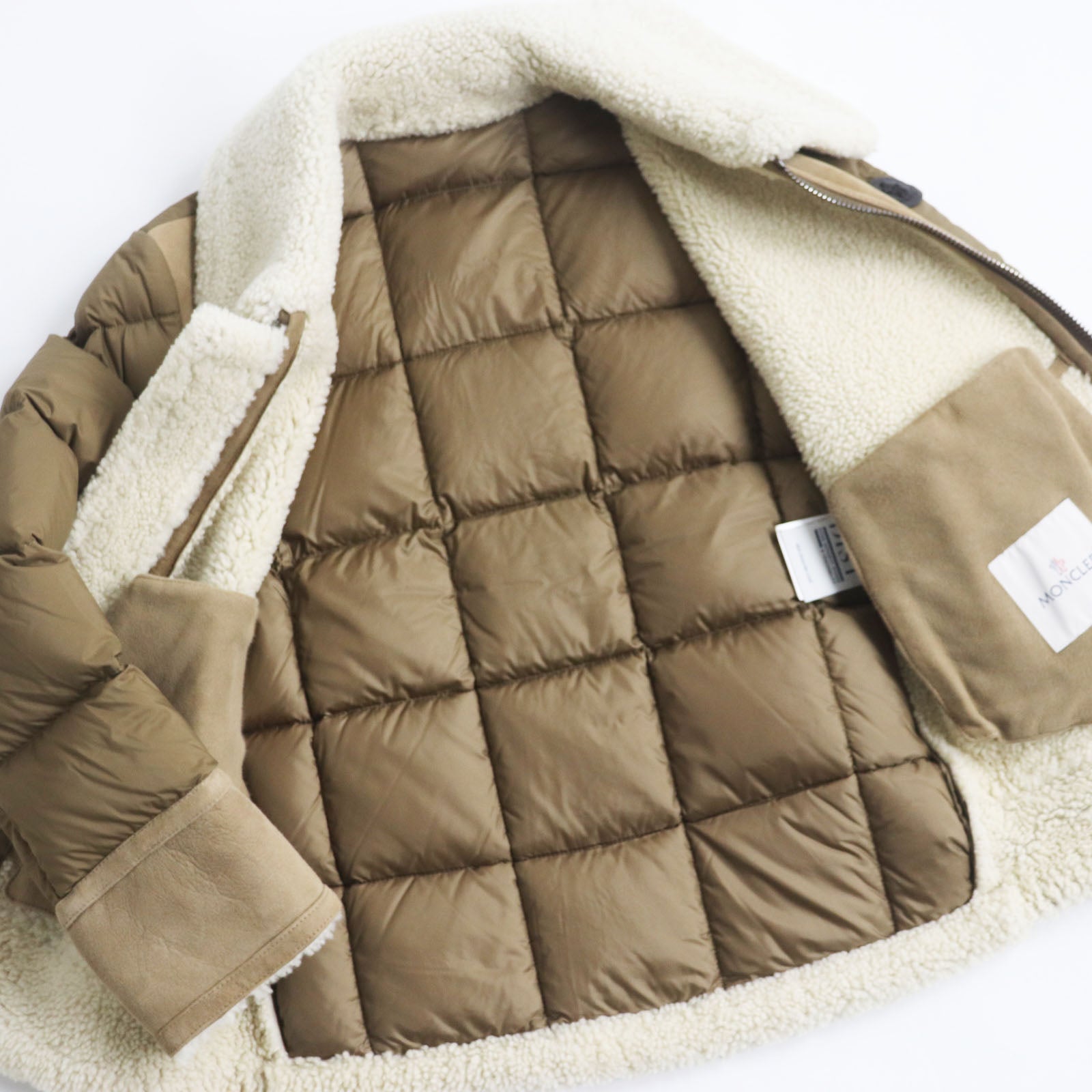 Moncler CURVAL Mouton Nylon Down Jacket Brown