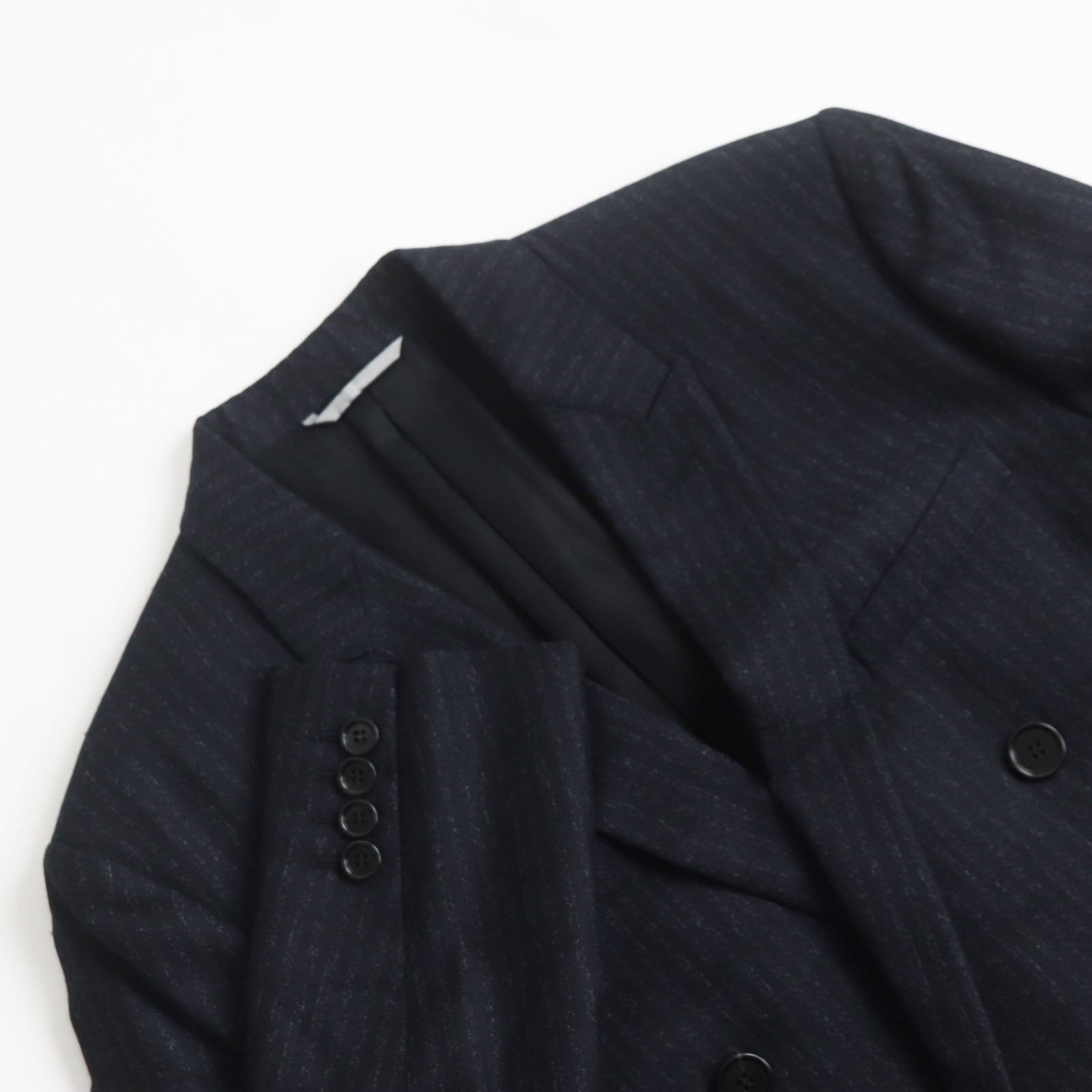 Dior Wool Silk Double Chester Coat Navy