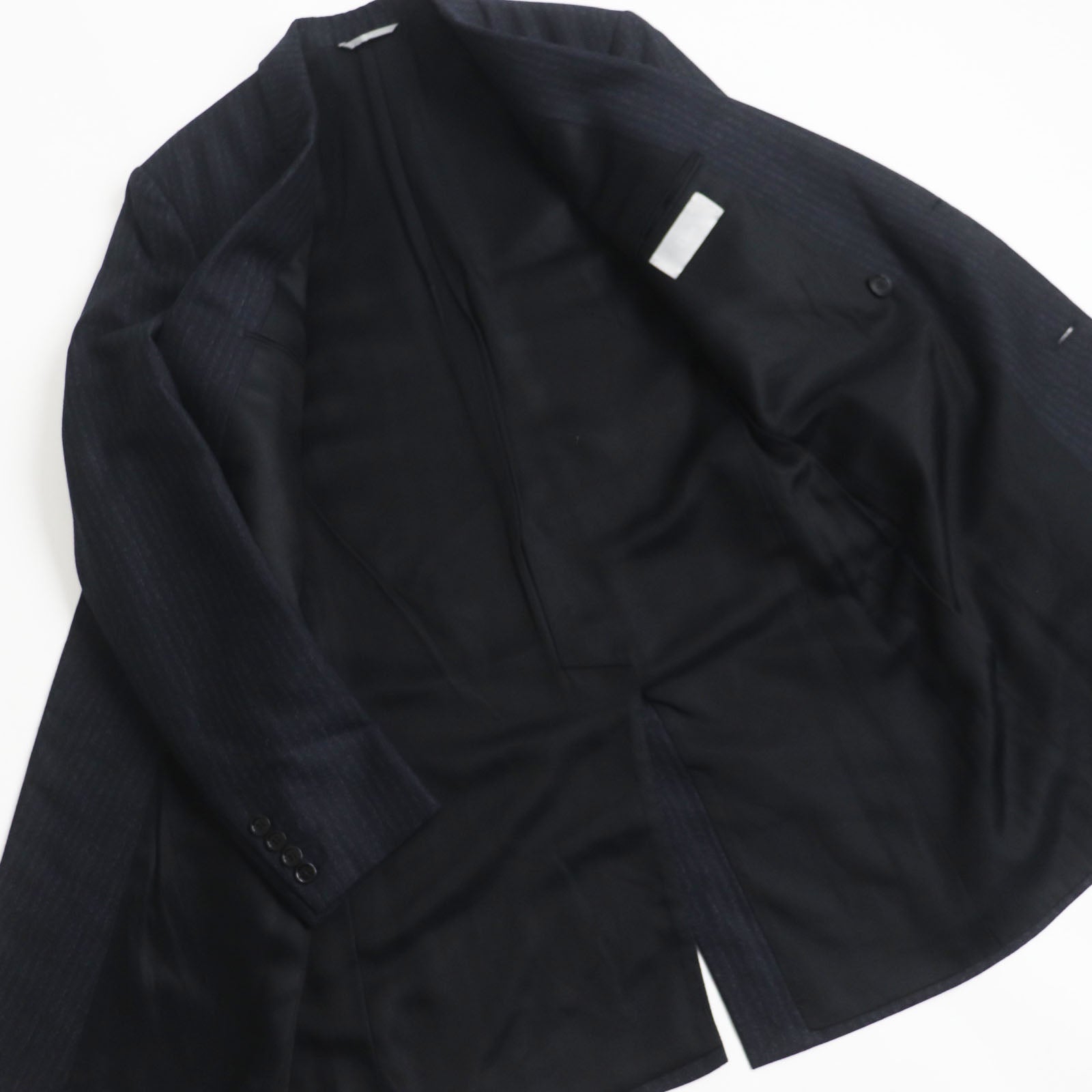 Dior Wool Silk Double Chester Coat Navy