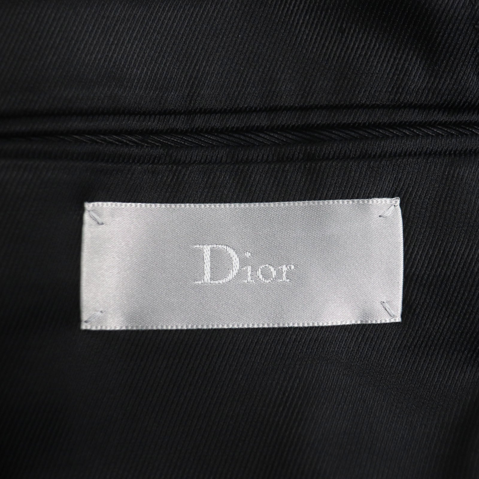 Dior Wool Silk Double Chester Coat Navy