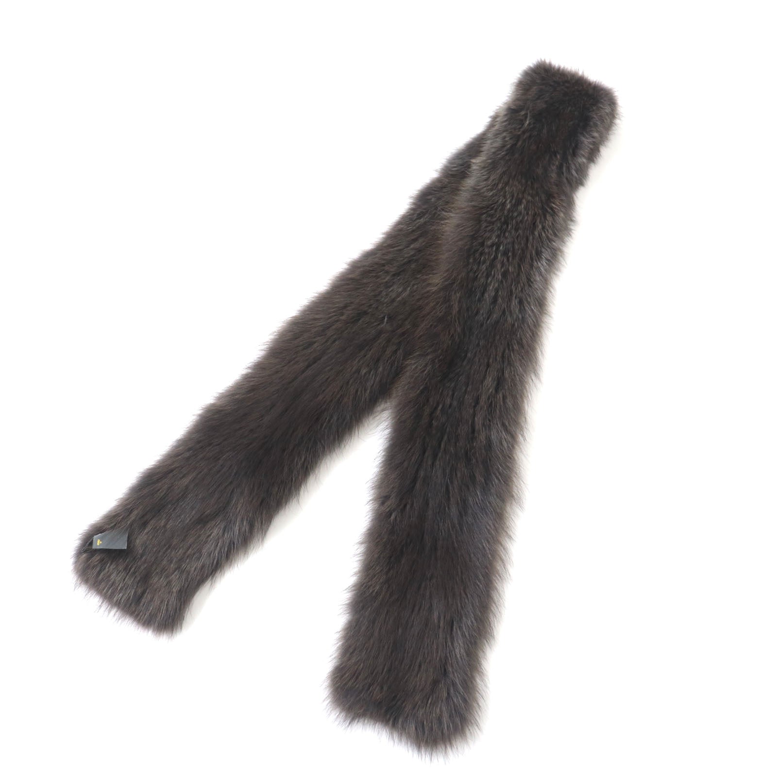 Fendi Fox Fur Super Long Scarf Brown