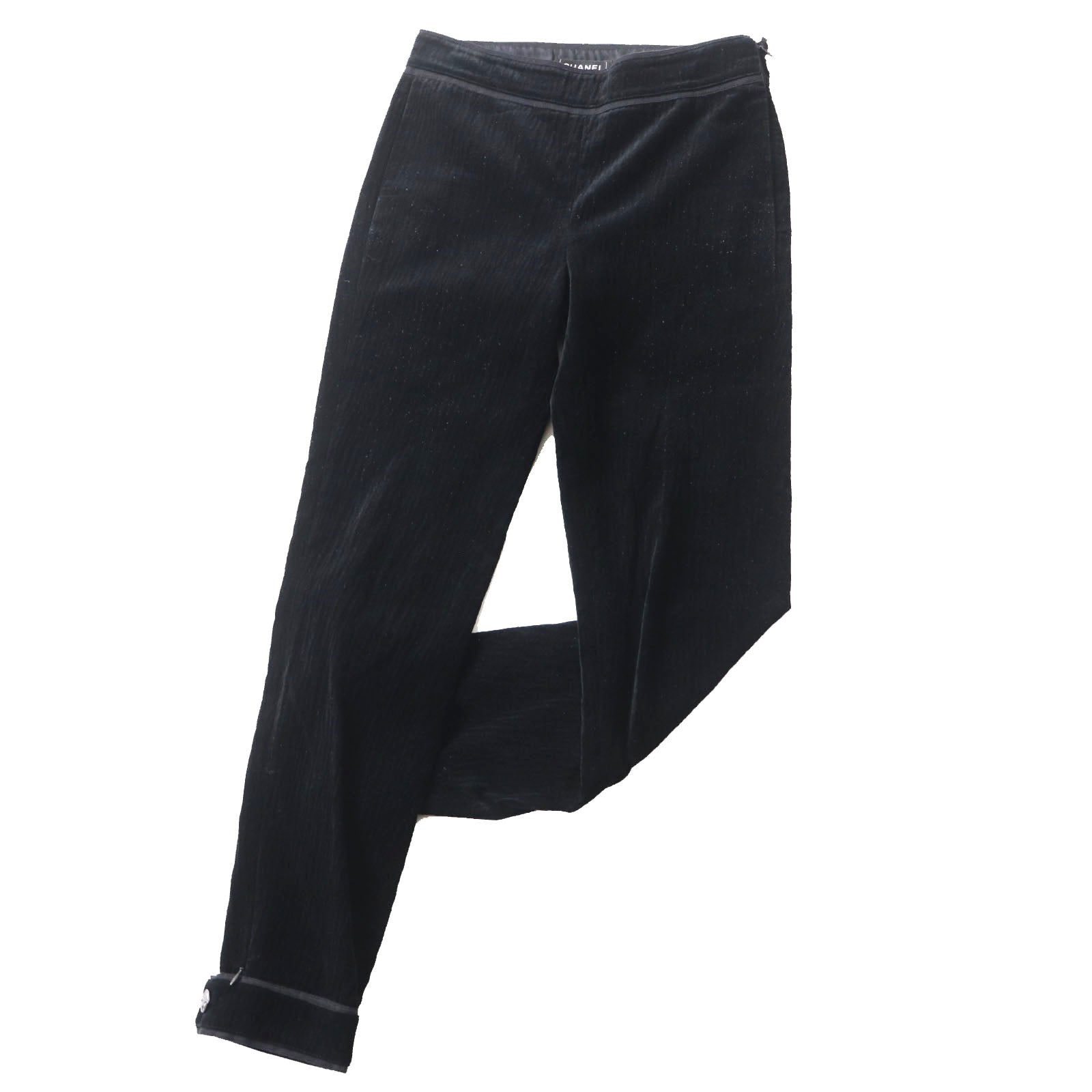 Chanel Velour Pants Black 34 Women