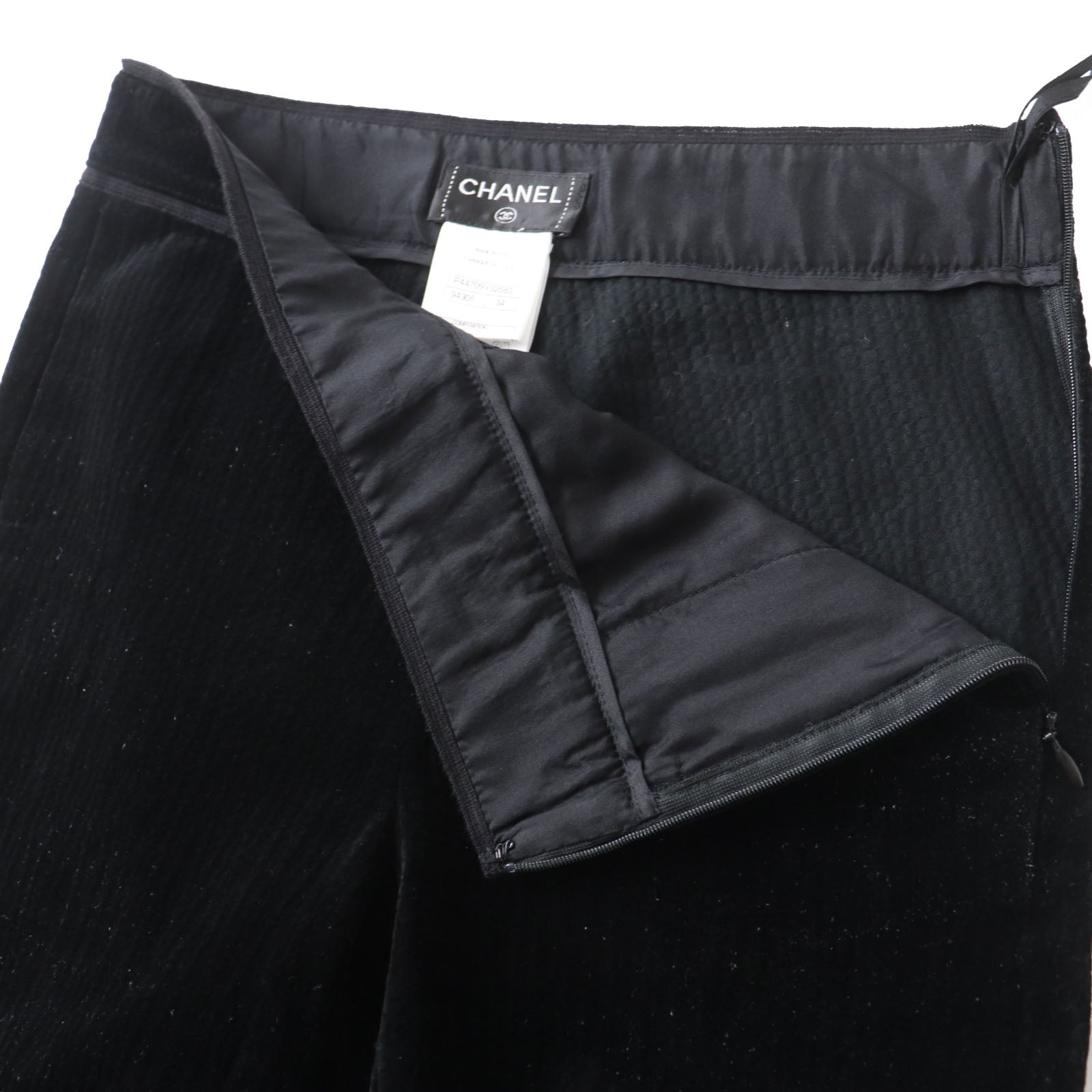 Chanel Velour Pants Black 34 Women