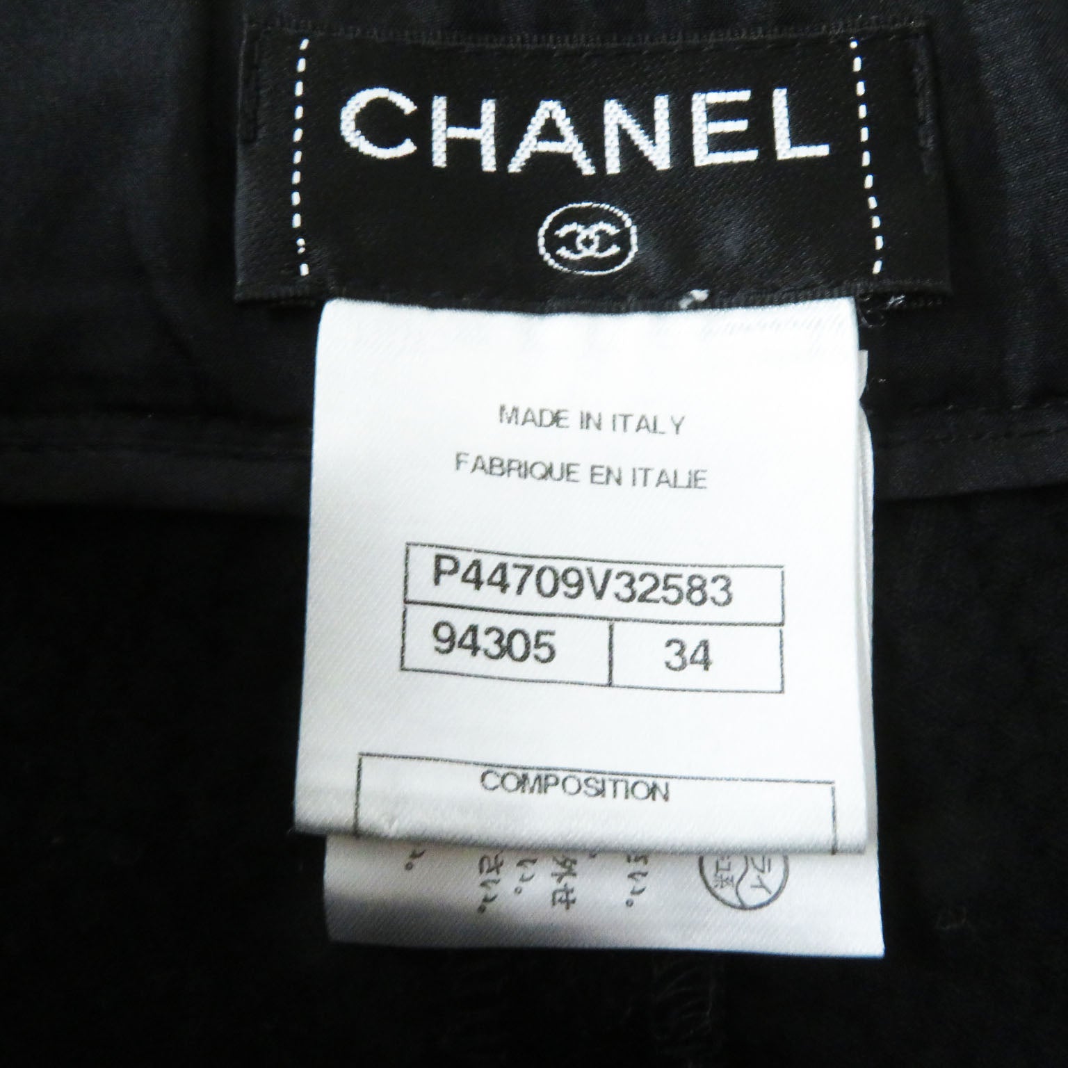 Chanel Velour Pants Black 34 Women