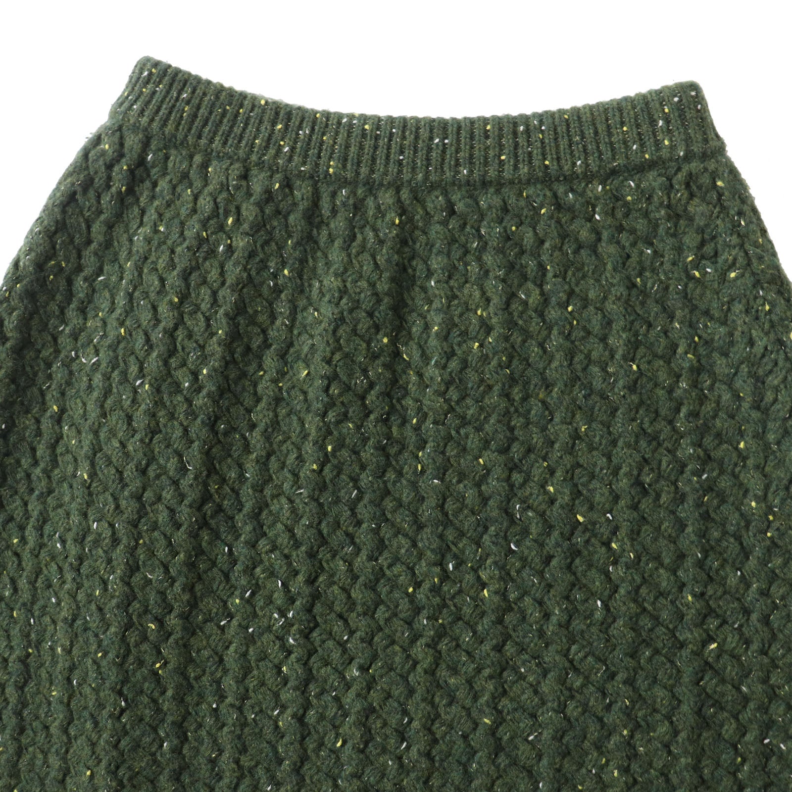 Gucci Wool Cotton Cable Knit Skirt Green Red S