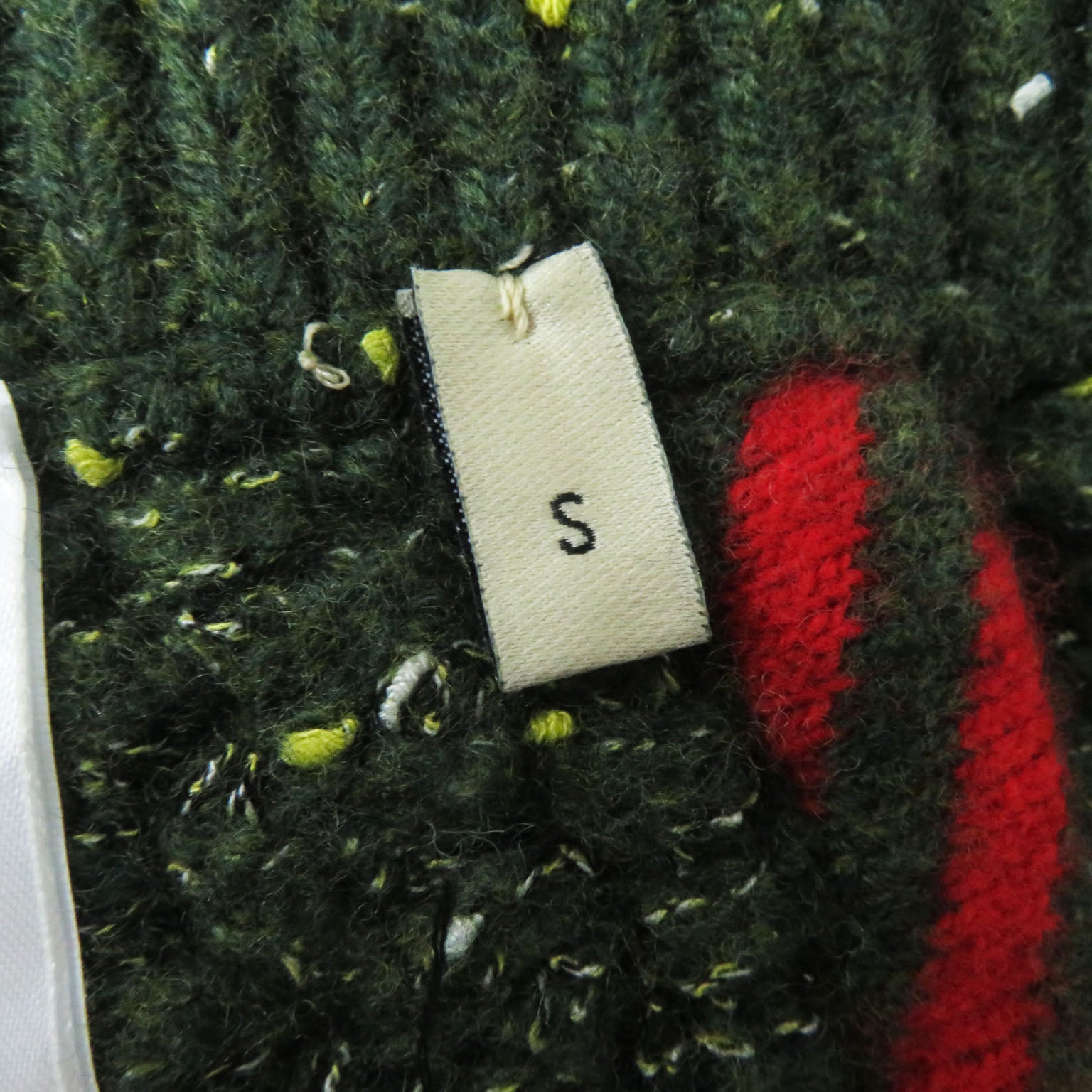 Gucci Wool Cotton Cable Knit Skirt Green Red S