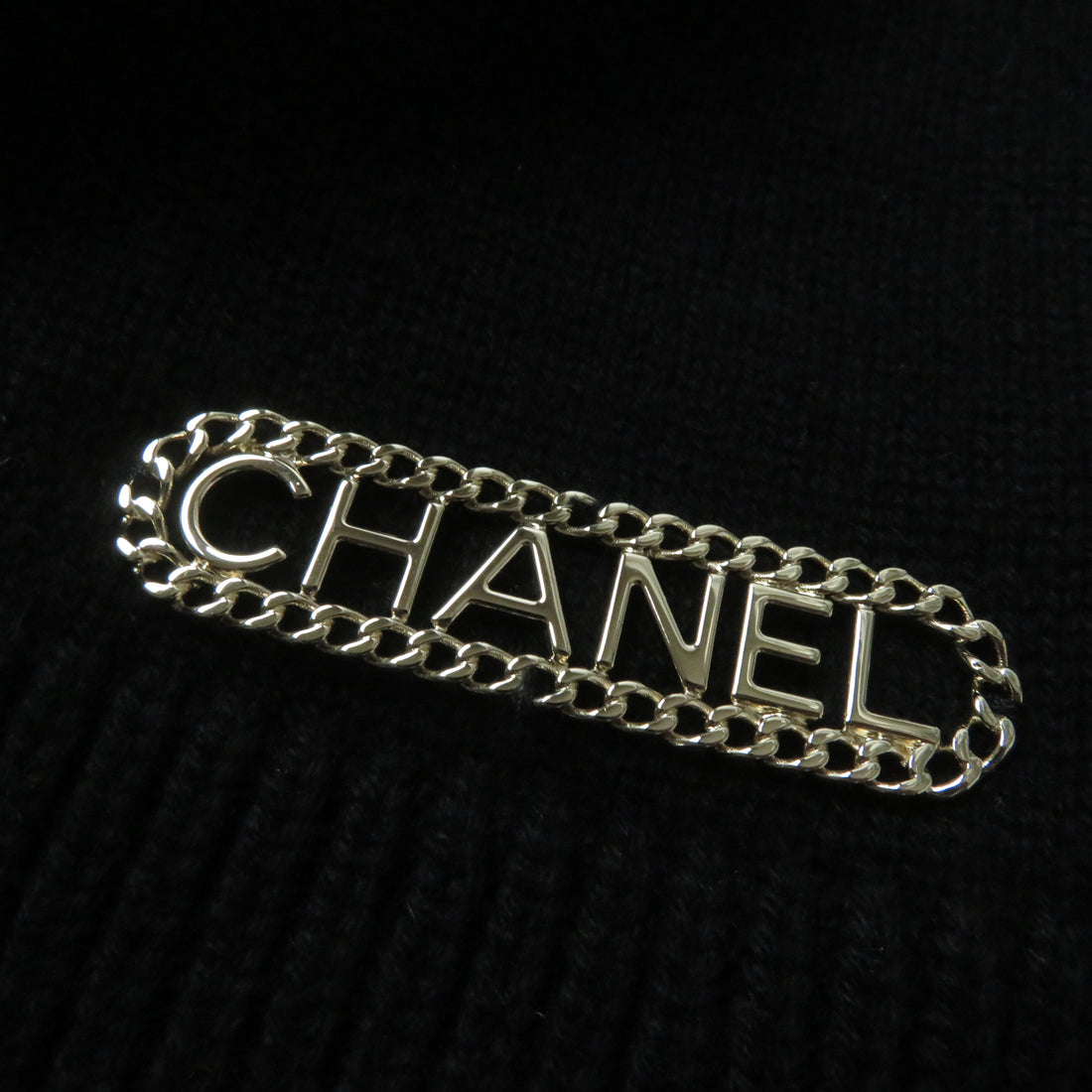 Chanel Cashmere Off-Shoulder Knit Black 36