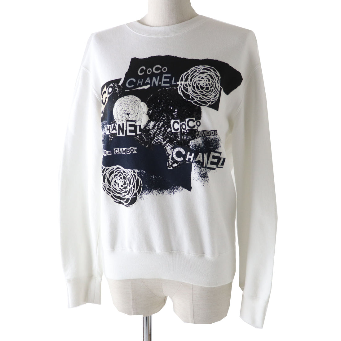 Chanel Graphic Logo Sweatshirt XS White