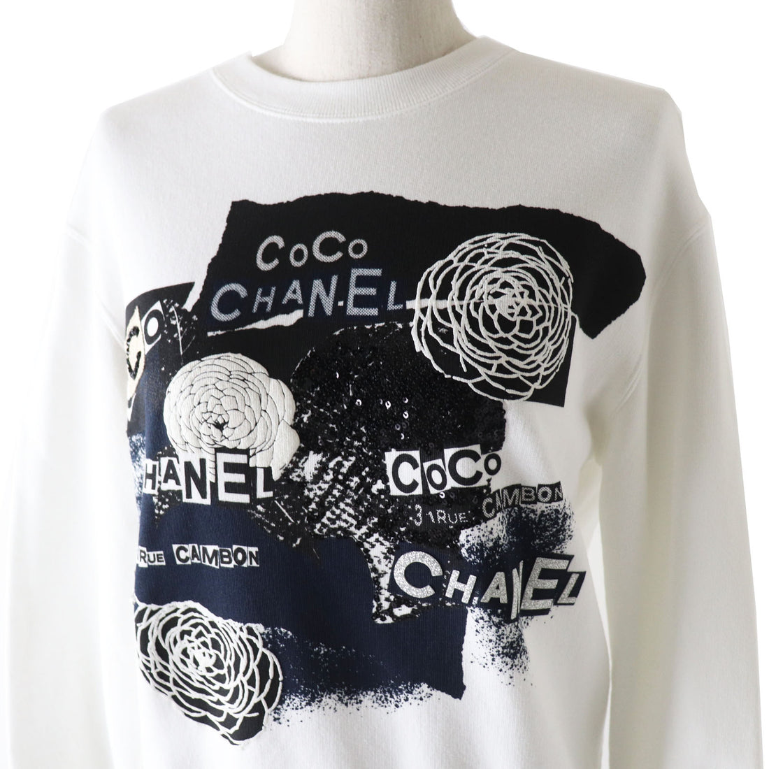 Chanel Graphic Logo Sweatshirt XS White