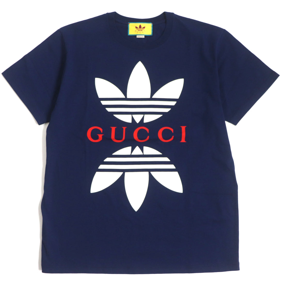 GUCCI adidas Trefoil Logo Cotton T-Shirt Navy S