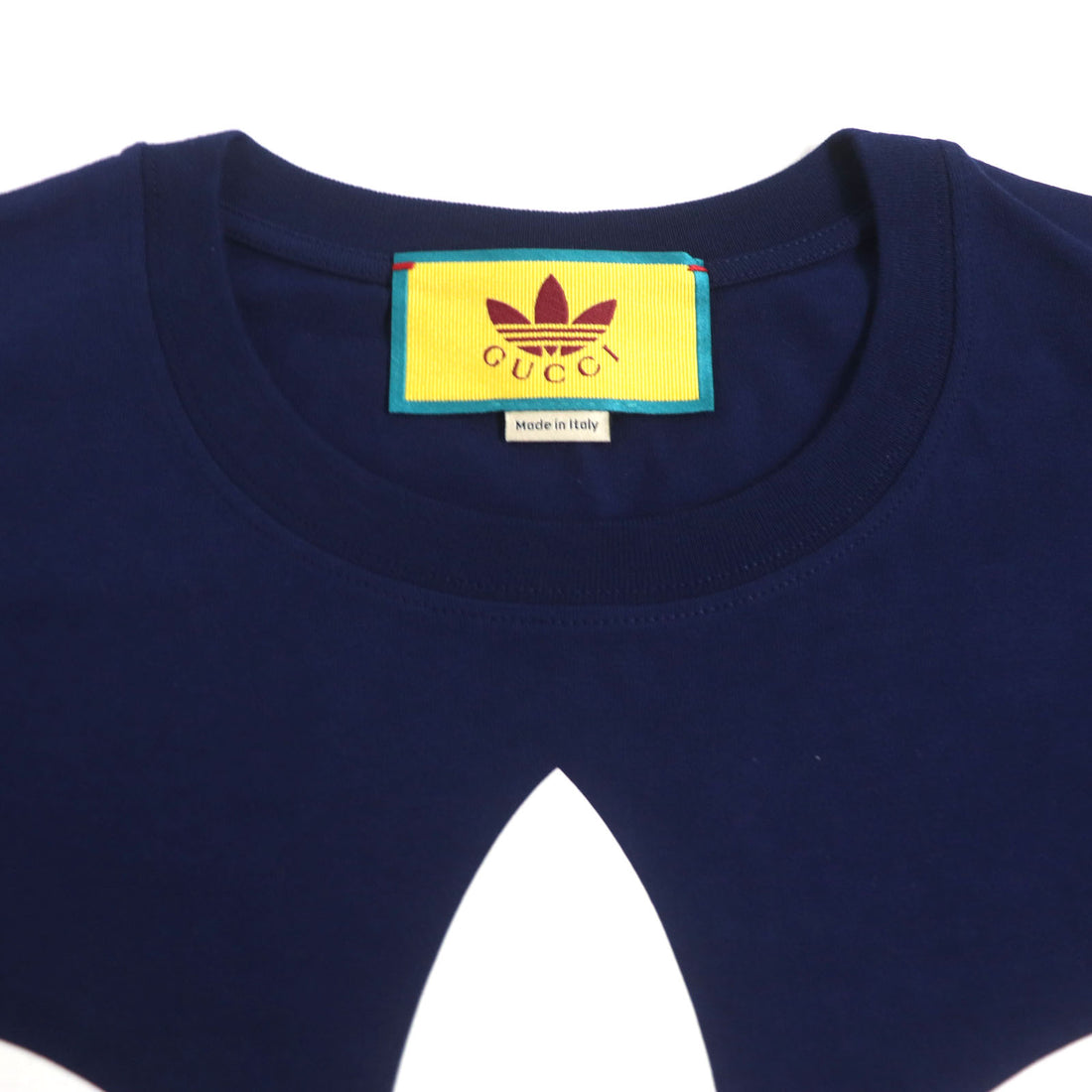 GUCCI adidas Trefoil Logo Cotton T-Shirt Navy S