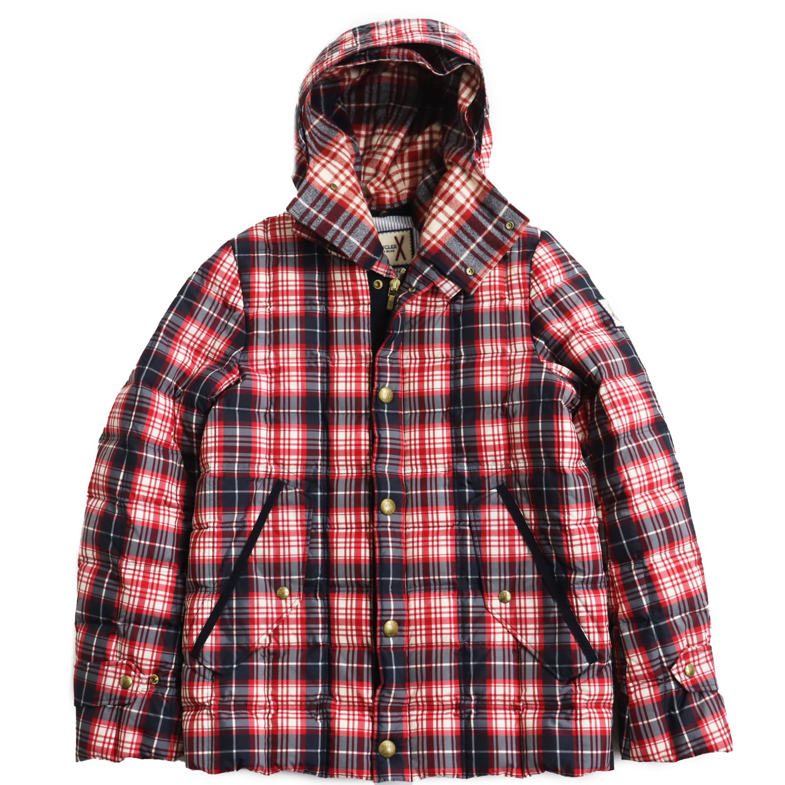 Moncler Nylon Cotton Check Hoodie Jacket