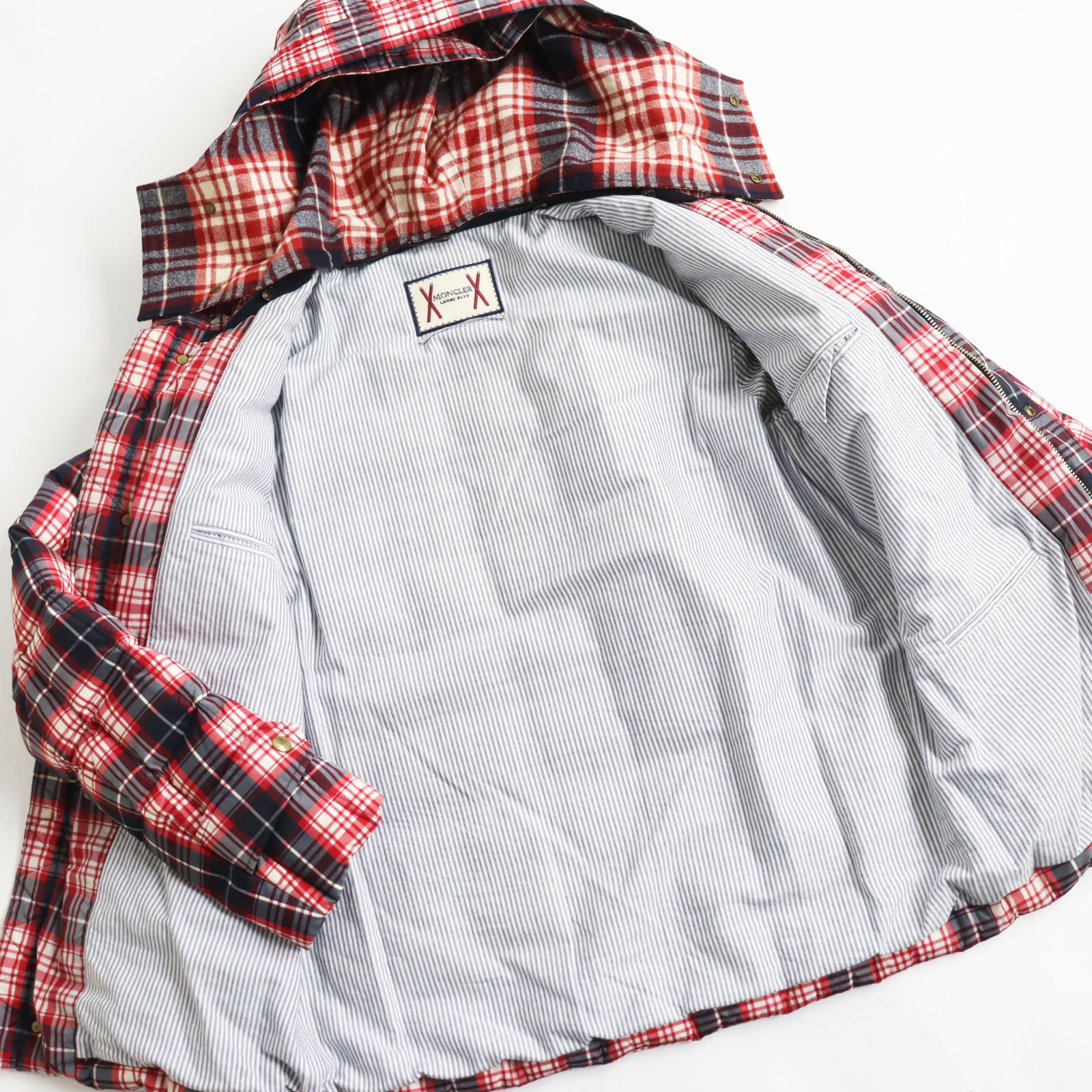 Moncler Nylon Cotton Check Hoodie Jacket