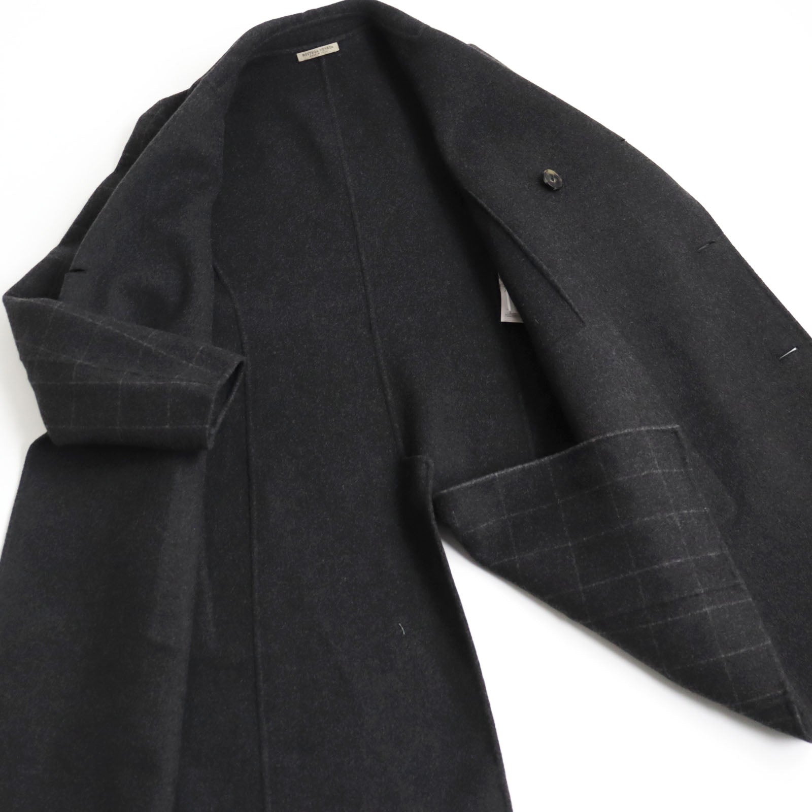 Bottega Veneta Cashmere Double Chester Coat Gray