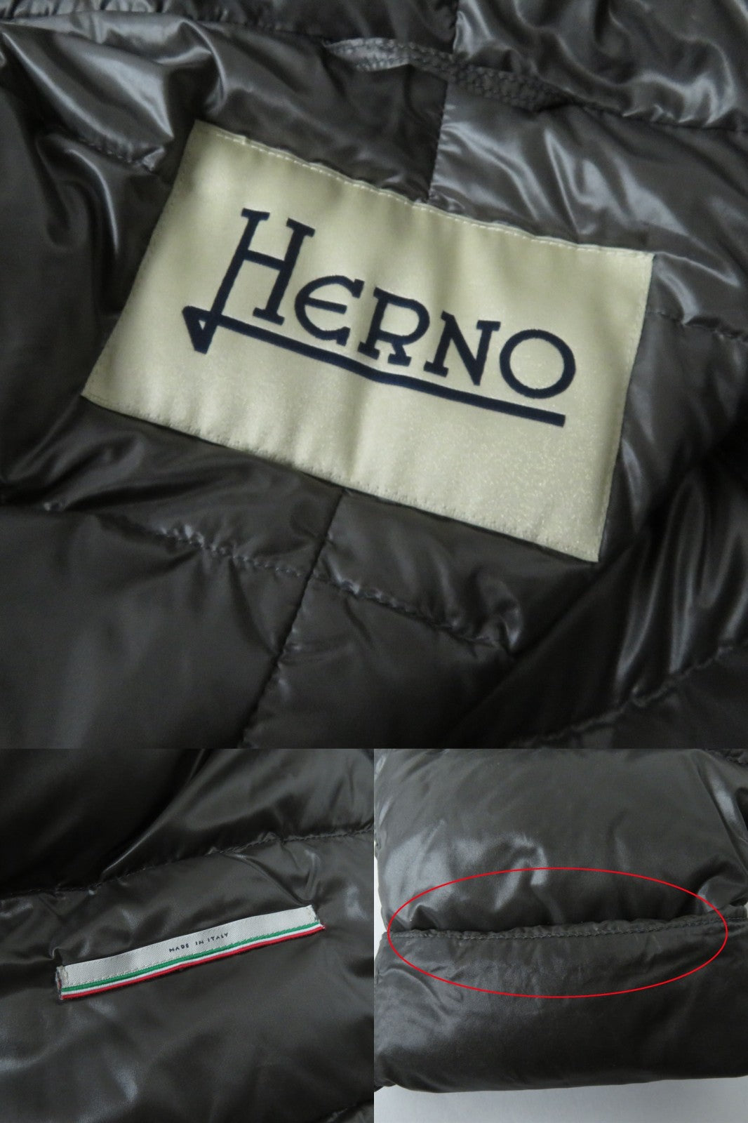 Herno Wool Silk Hooded Down Coat with Rabbit Fur