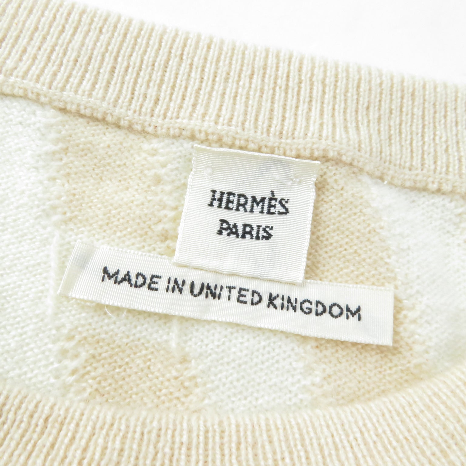 HERMES Cashmere H-pattern Boat Neck Sweater