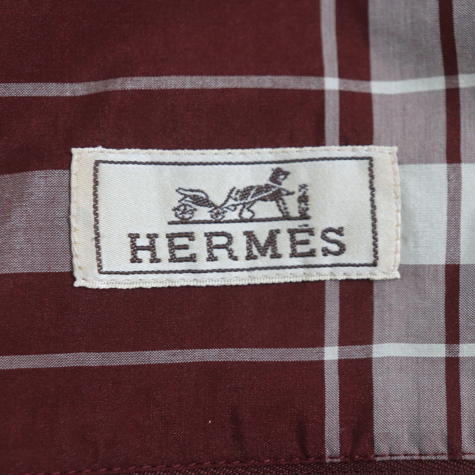 HERMES Check Pattern WZIP Jacket Blouson Bordeaux