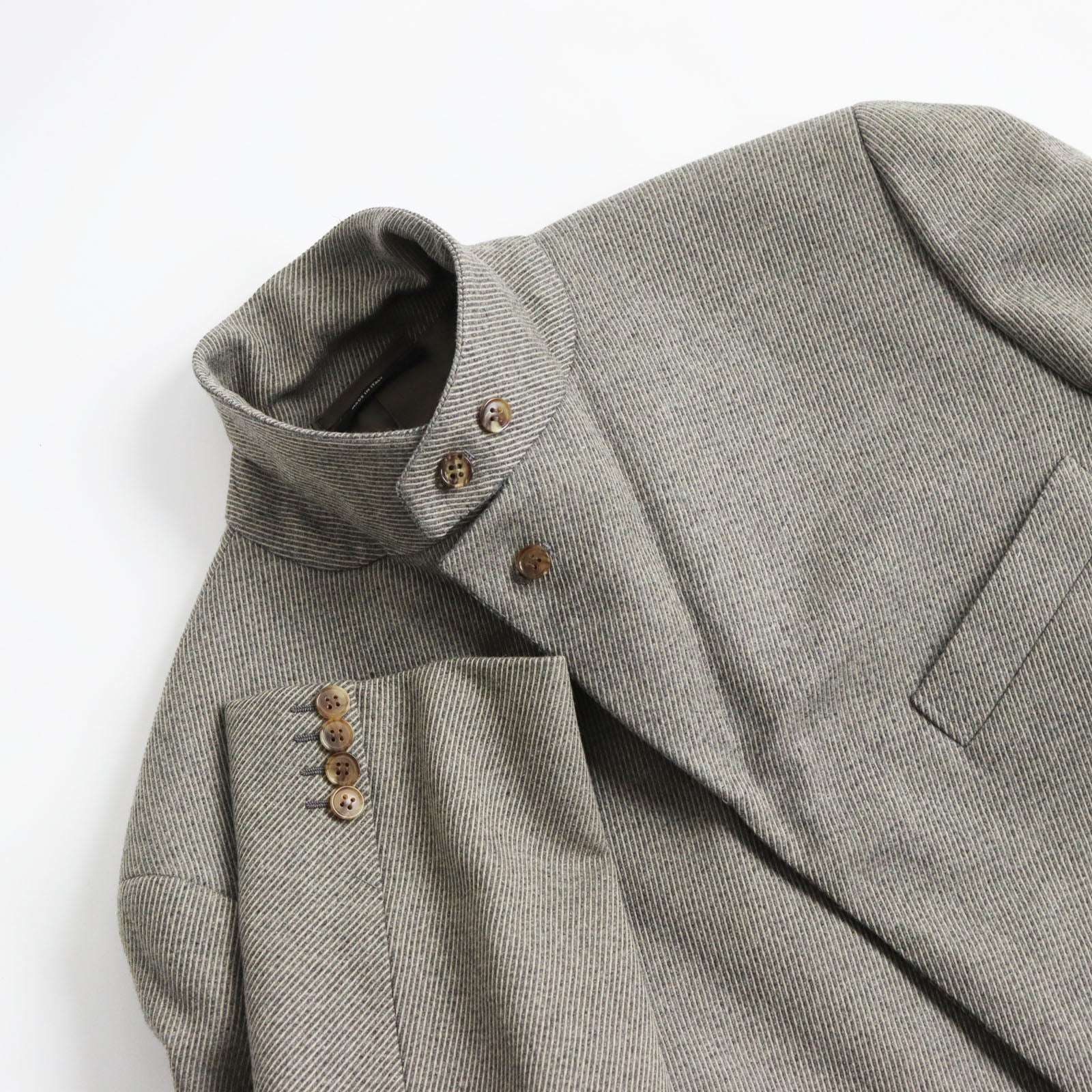 HERMES Wool Elastane Chester Coat Gray 48