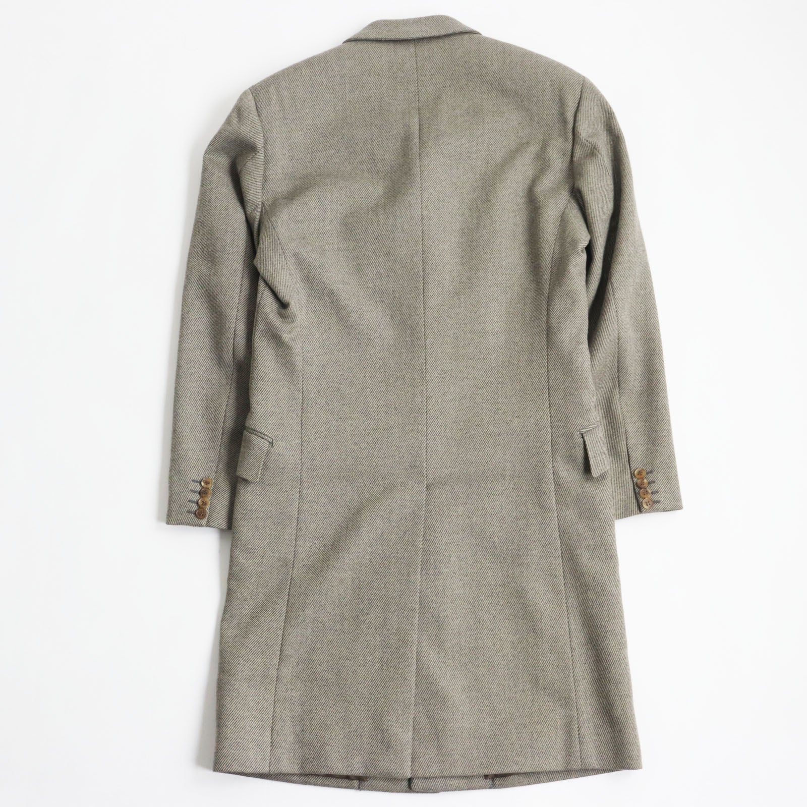 HERMES Wool Elastane Chester Coat Gray 48