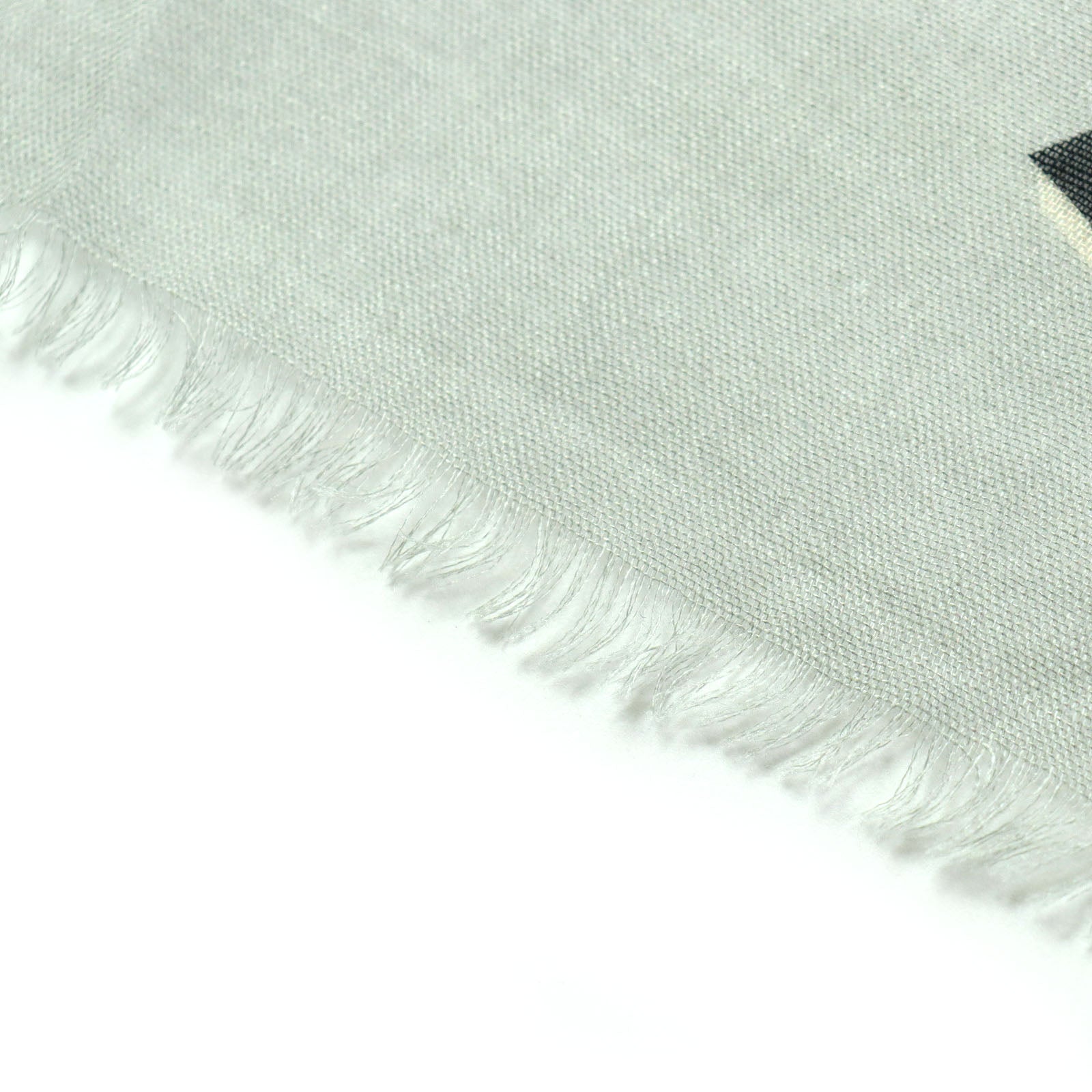 Chanel COCO Mark Cashmere Silk Scarf Gray