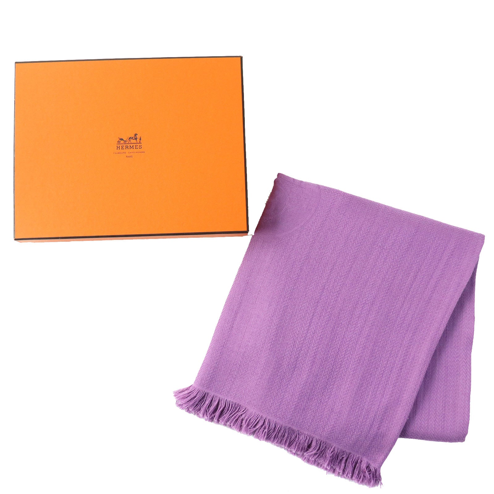 Hermes Cashmere Silk Large Shawl Purple