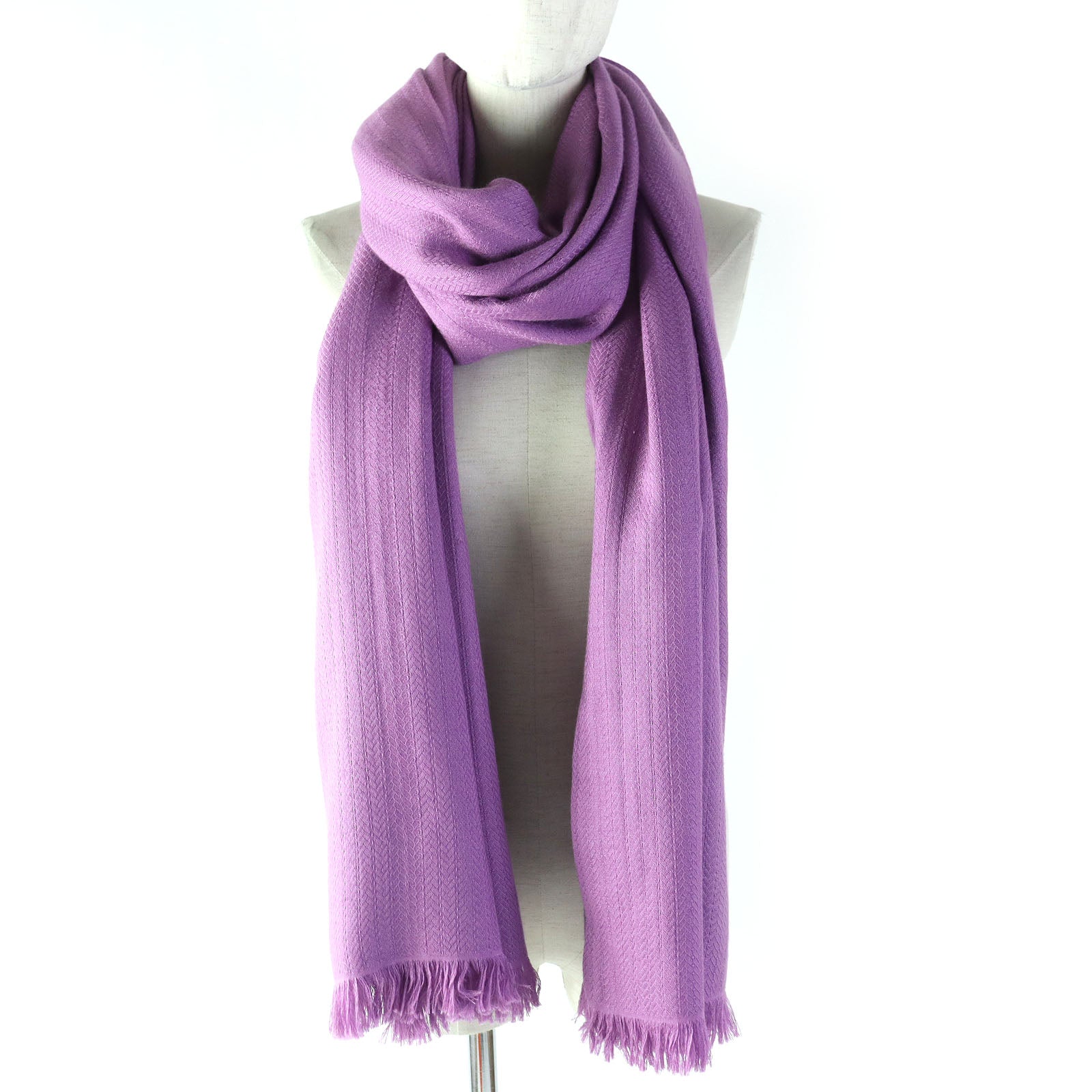 Hermes Cashmere Silk Large Shawl Purple