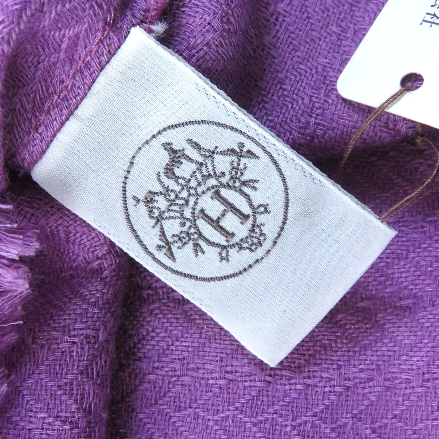 Hermes Cashmere Silk Large Shawl Purple