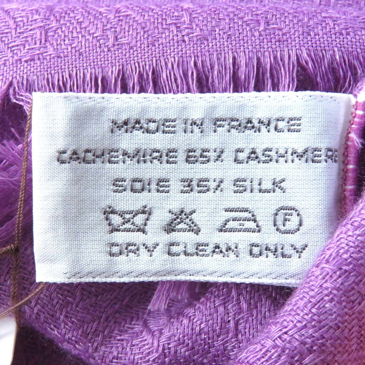 Hermes Cashmere Silk Large Shawl Purple