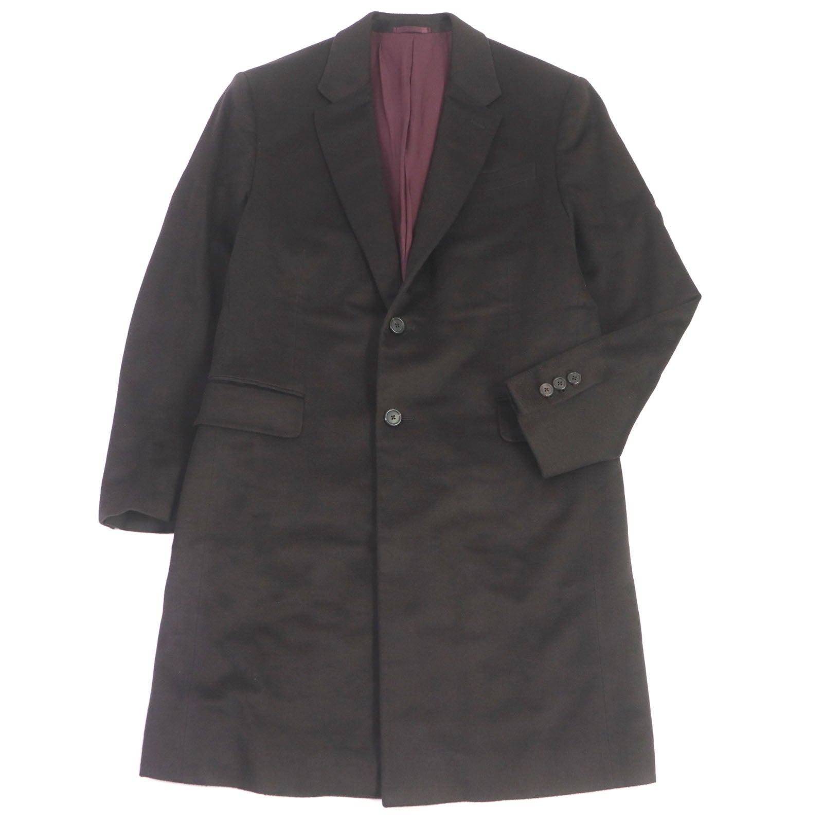 Prada Cashmere Long Coat Dark Brown 52