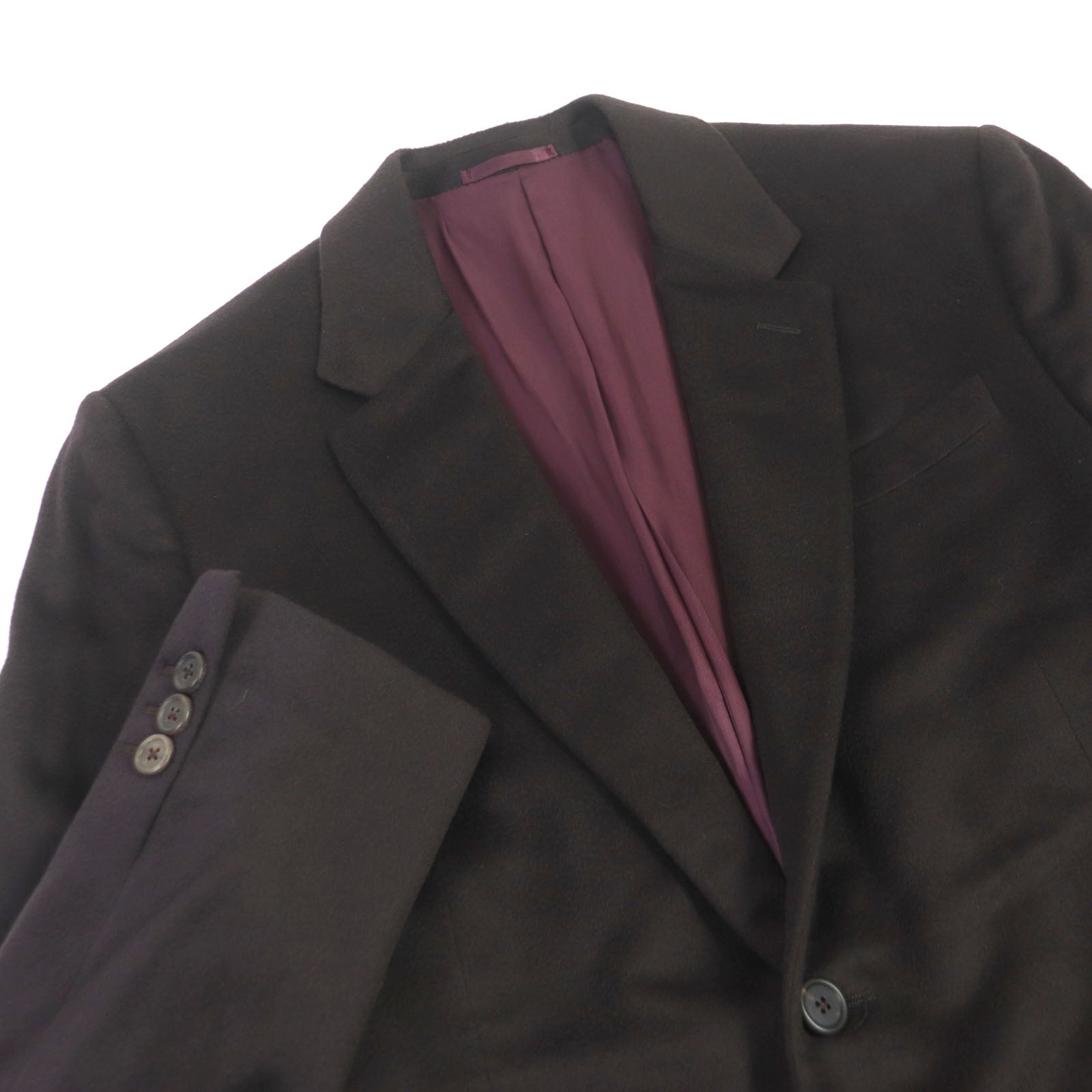 Prada Cashmere Long Coat Dark Brown 52