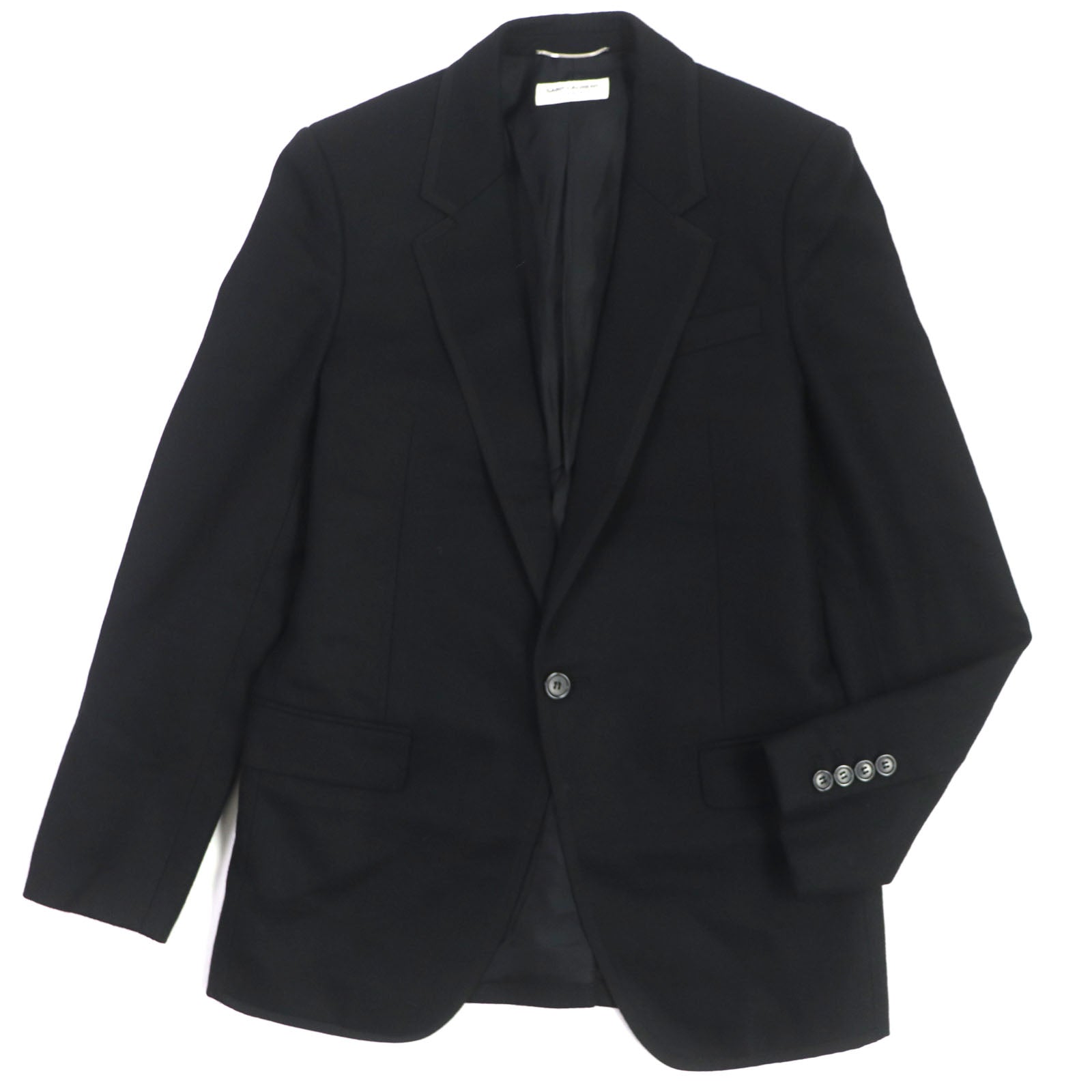 Saint Laurent Wool Nylon Silk Tailored Jacket Black