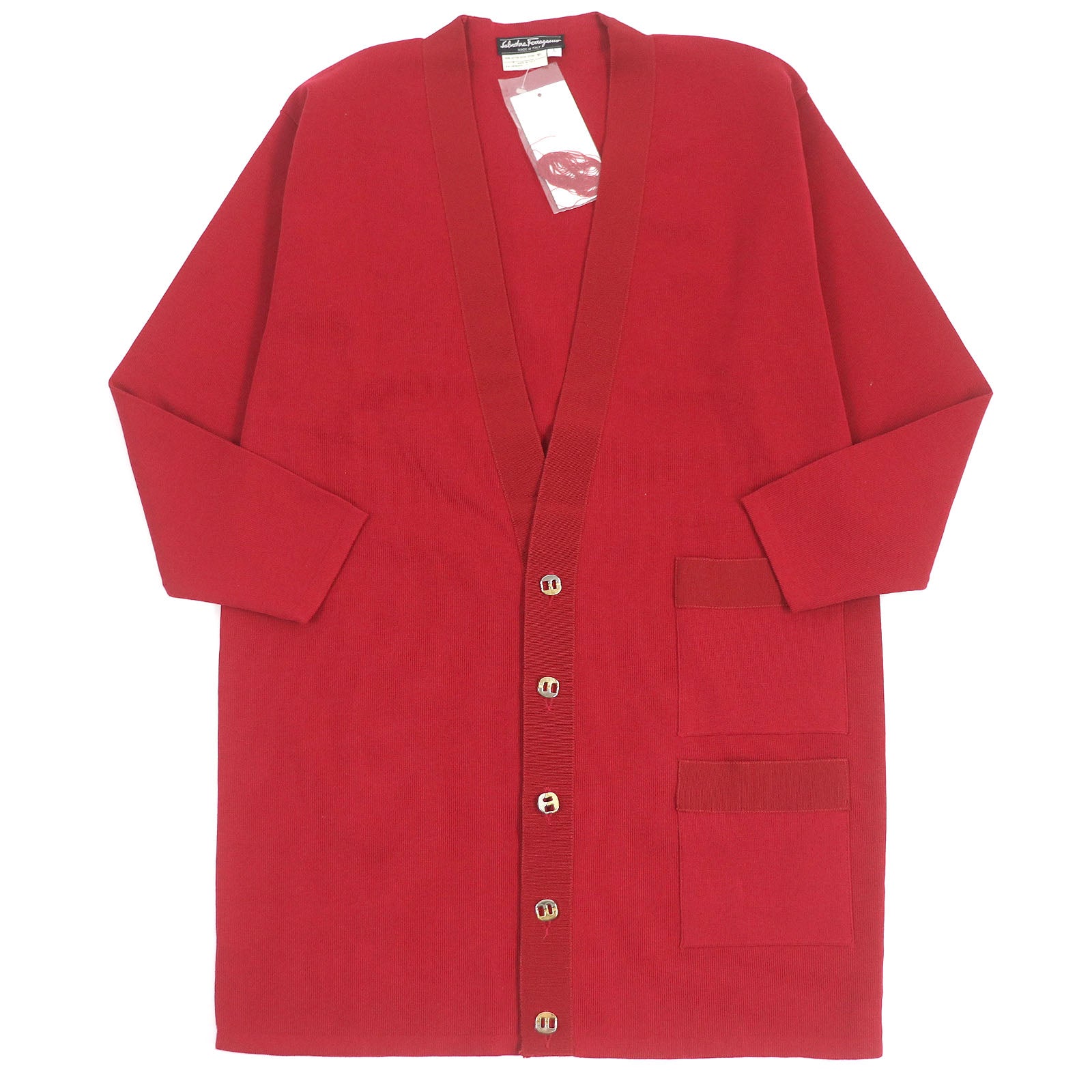 Salvatore Ferragamo Cotton Knit Cardigan Red L