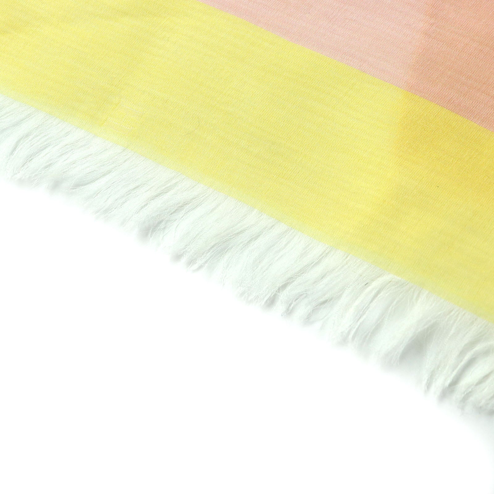 HERMES Silk H Logo Shawl Pink Yellow