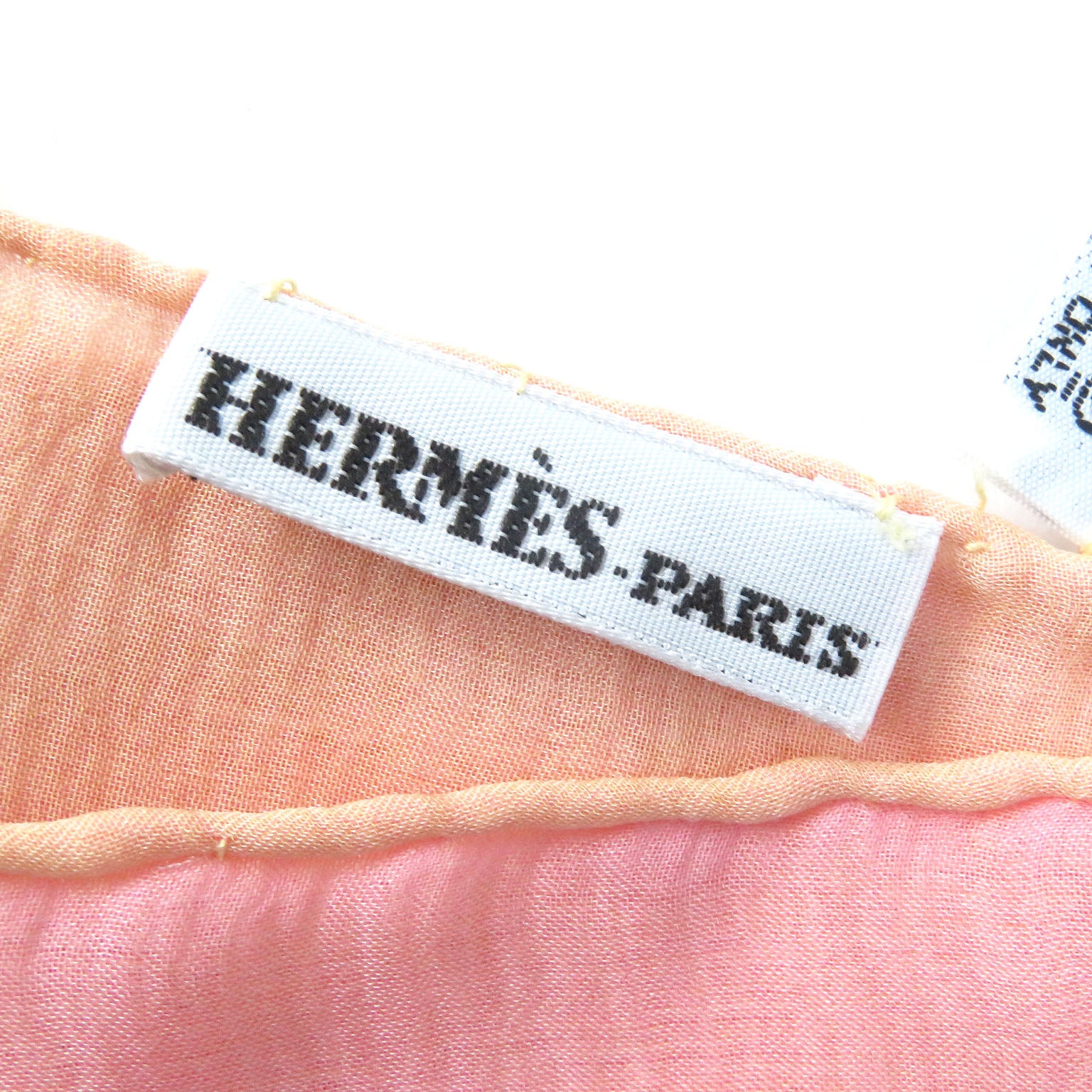 HERMES Silk H Logo Shawl Pink Yellow