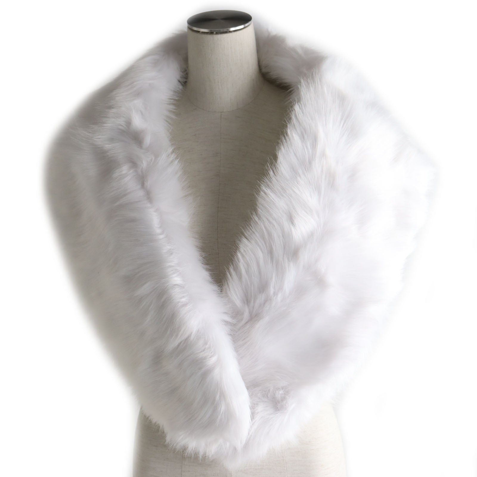 Silver Fox Genuine Fur Shawl White Women