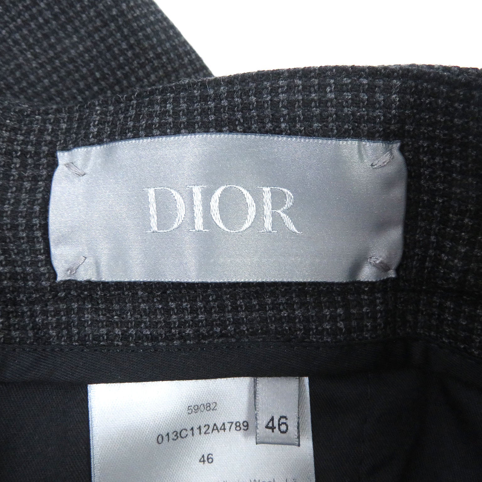 Dior Wool Woven Easy Pants Dark Gray 46