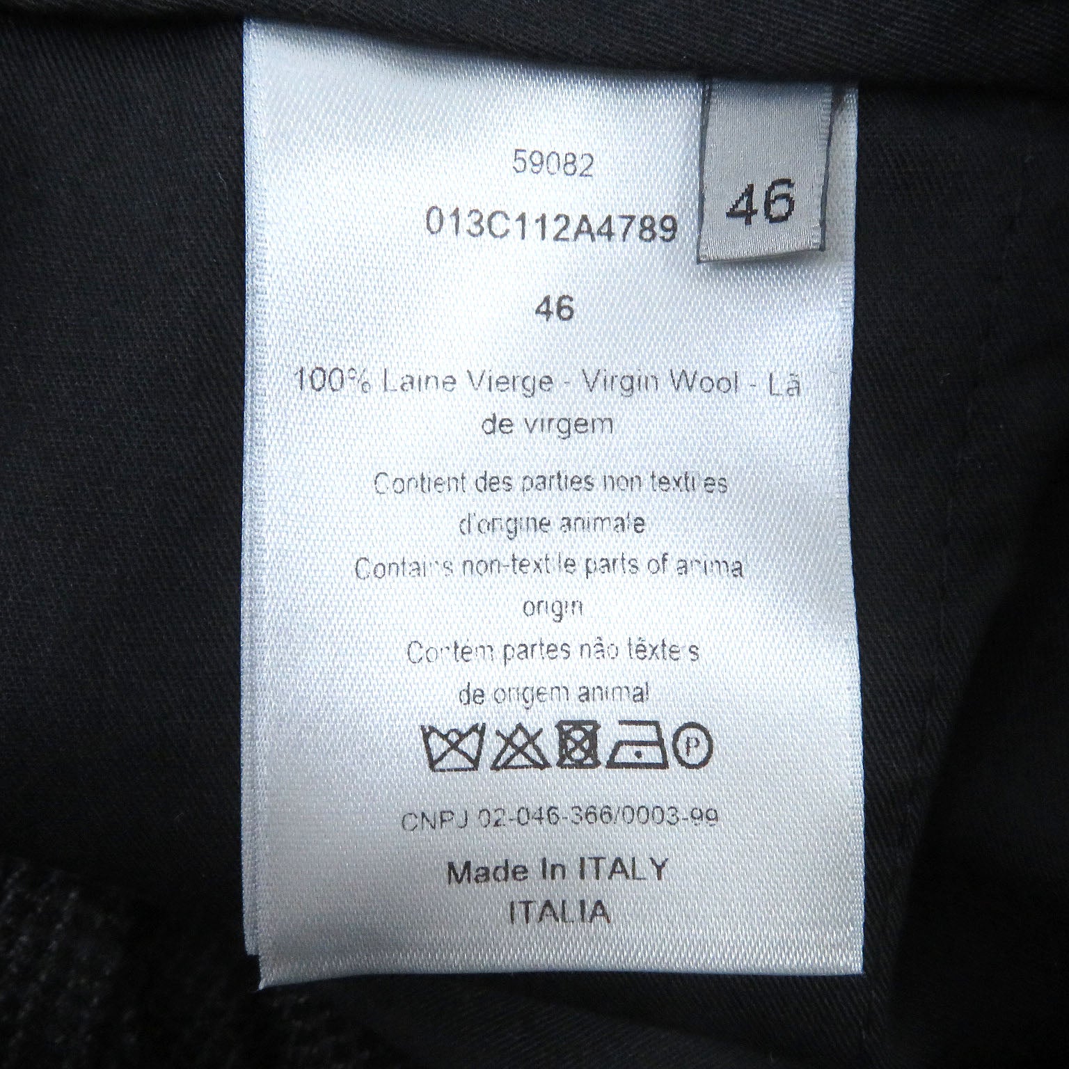 Dior Wool Woven Easy Pants Dark Gray 46