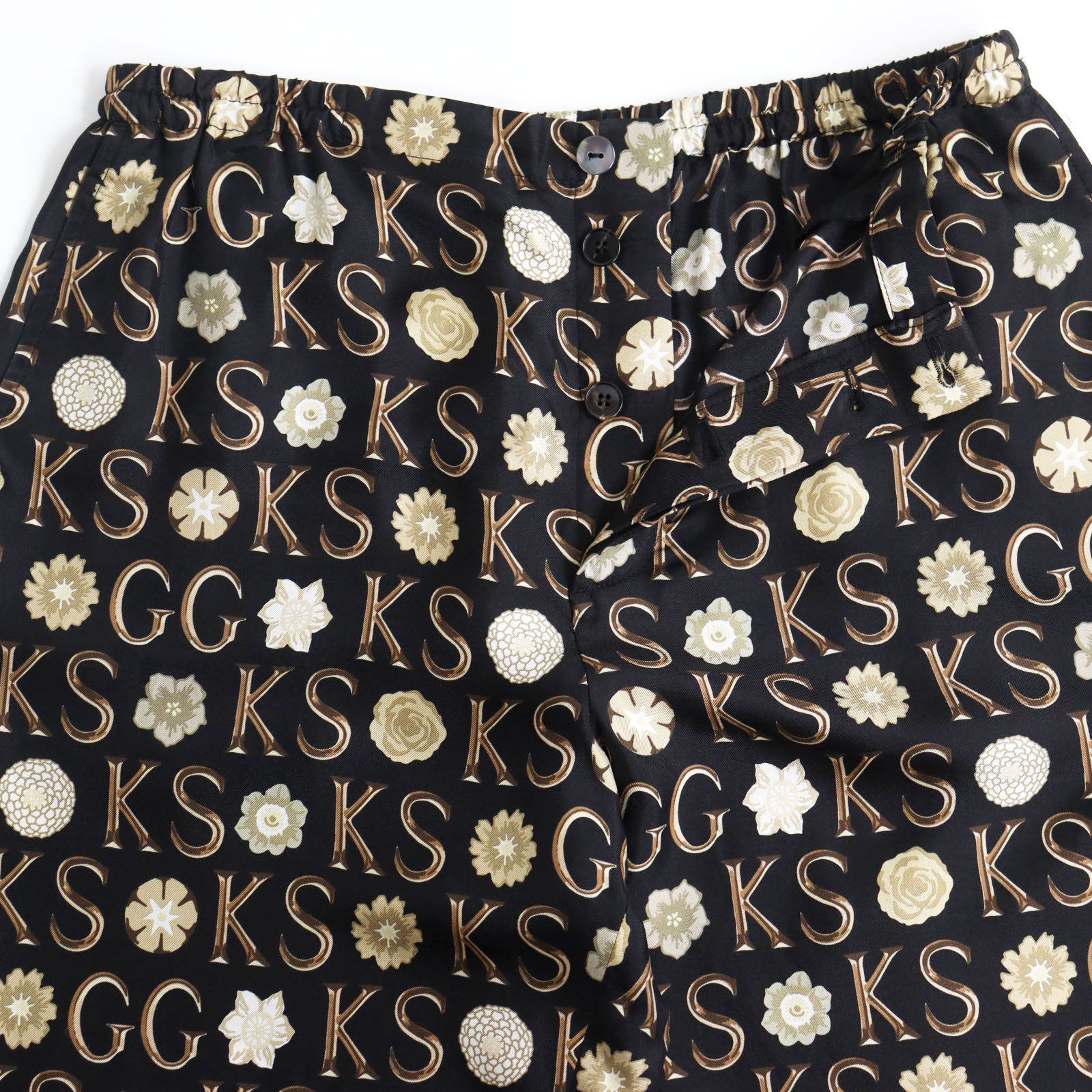 GUCCI Ken Scott Silk Floral Shorts Black 44