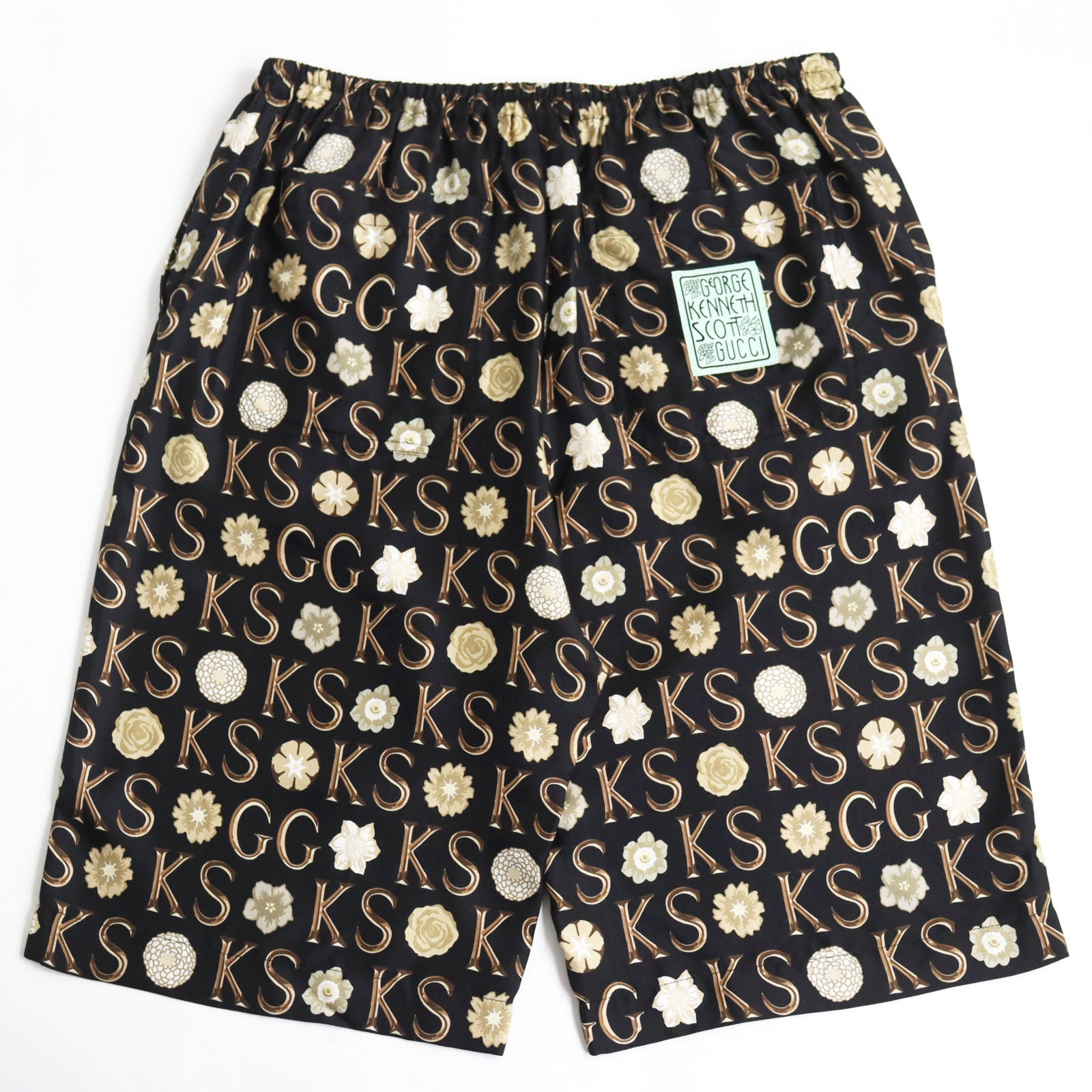 GUCCI Ken Scott Silk Floral Shorts Black 44