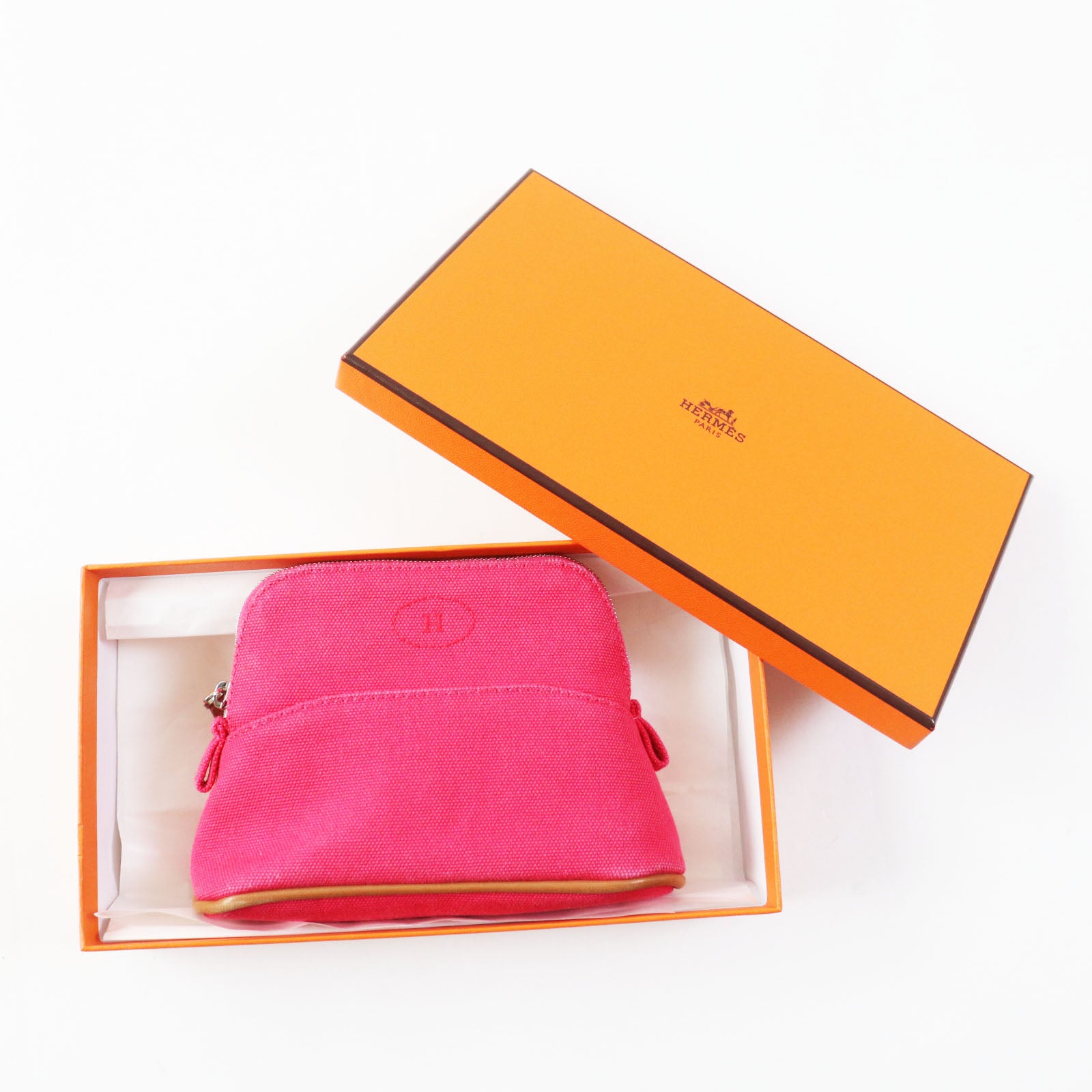 HERMES Bolide Mini Pouch Hibiscus Leather