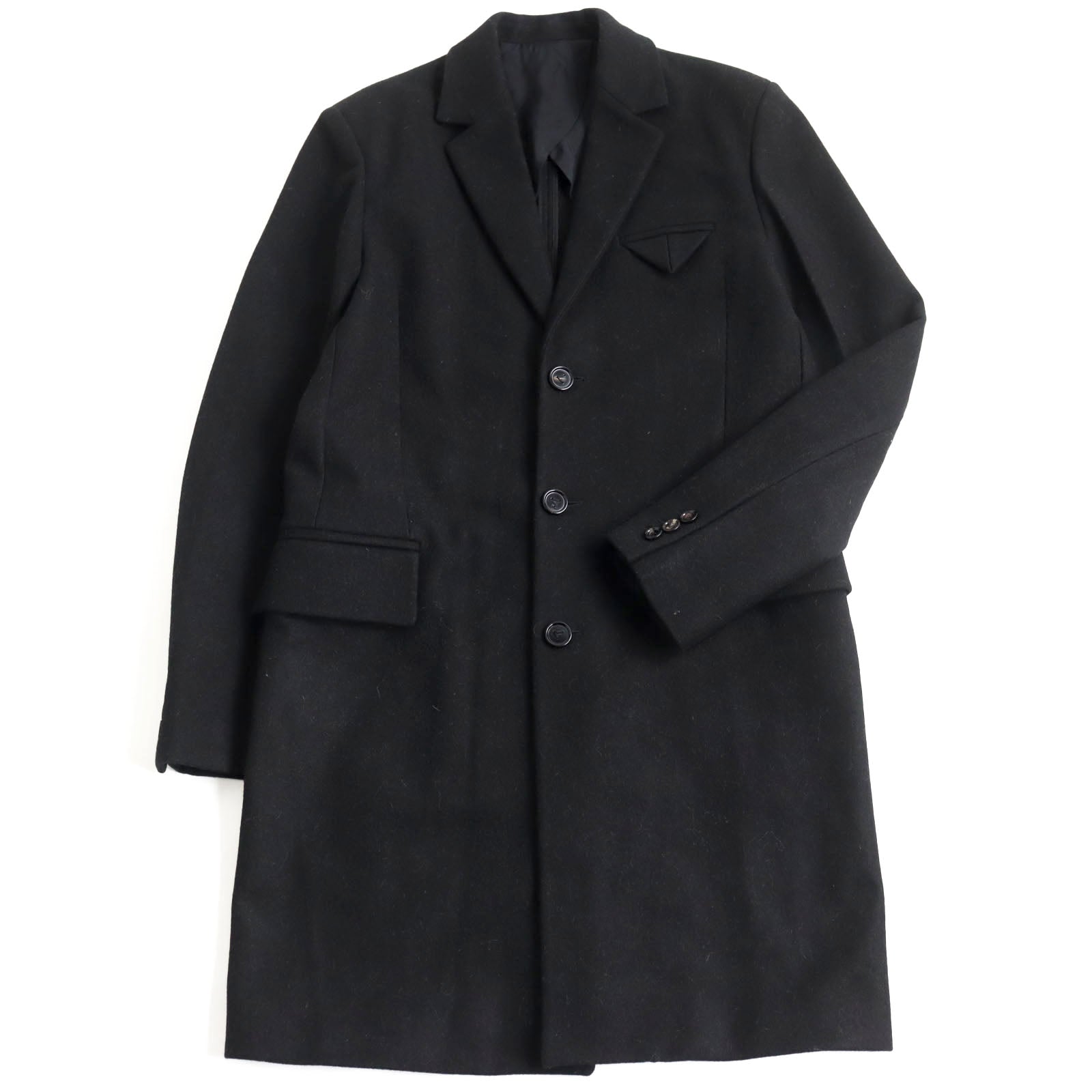 Bottega Veneta Wool Nylon Chester Coat Black