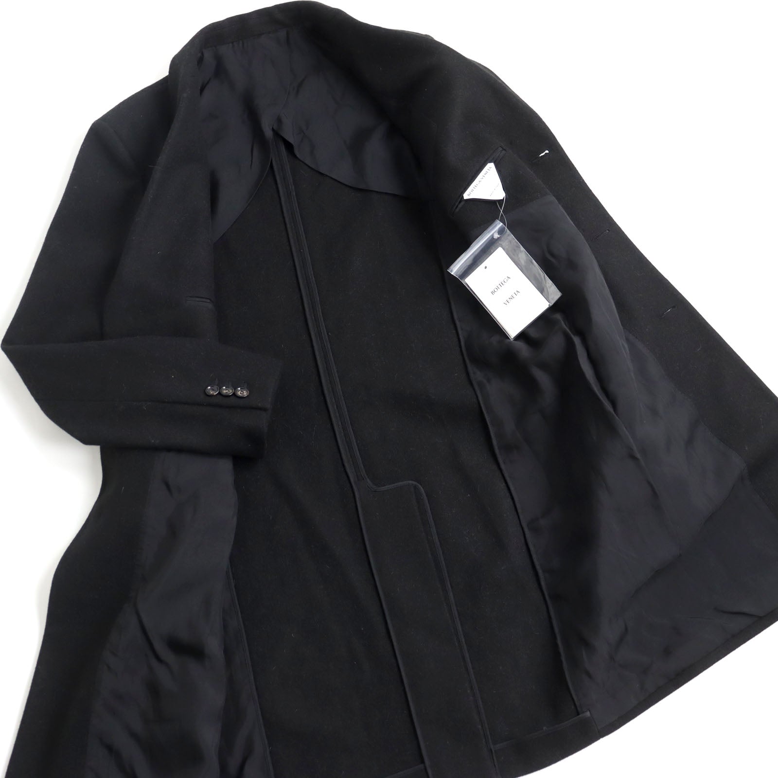 Bottega Veneta Wool Nylon Chester Coat Black